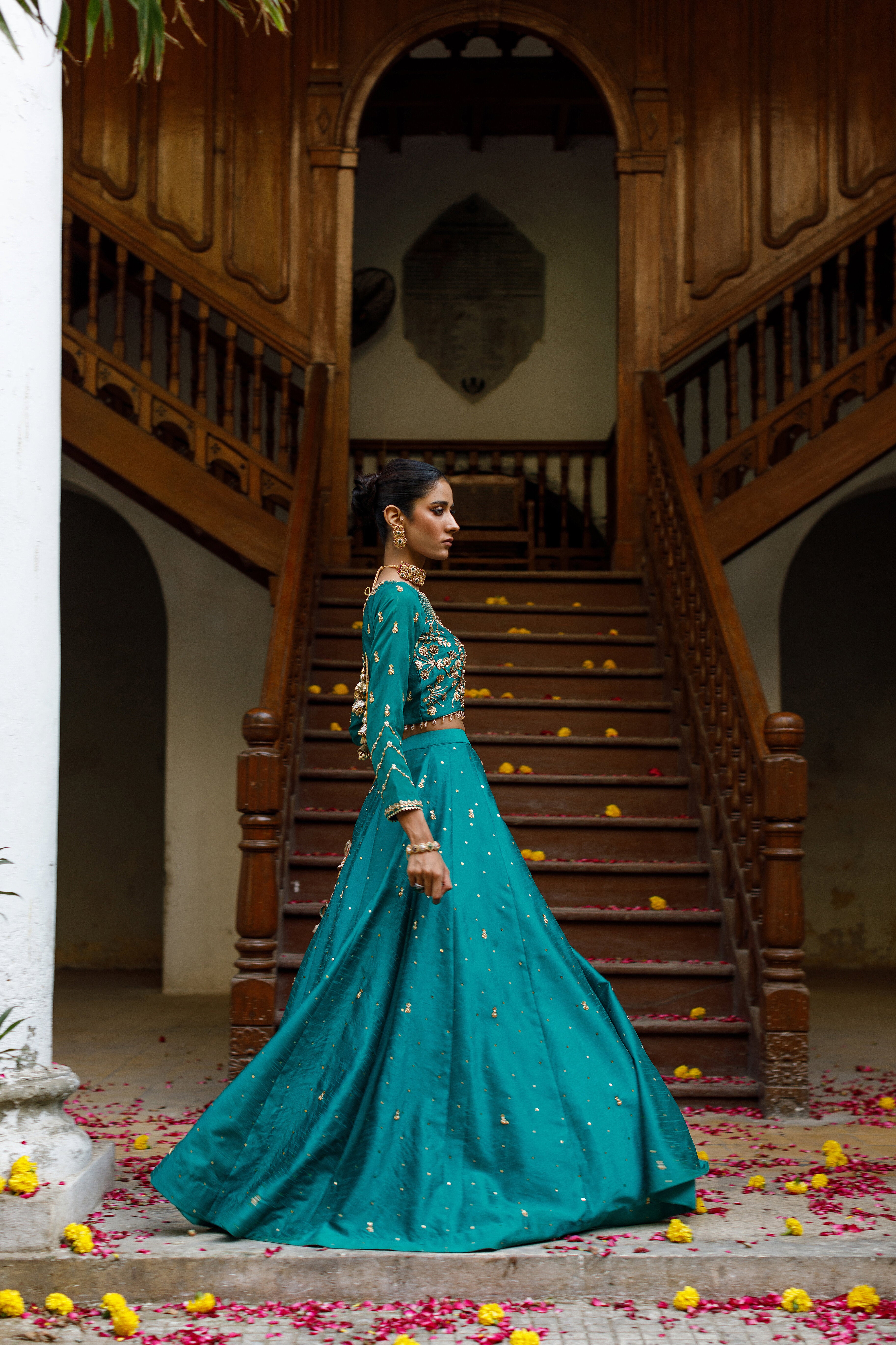 Turquoise Zohra Lehnga Choli