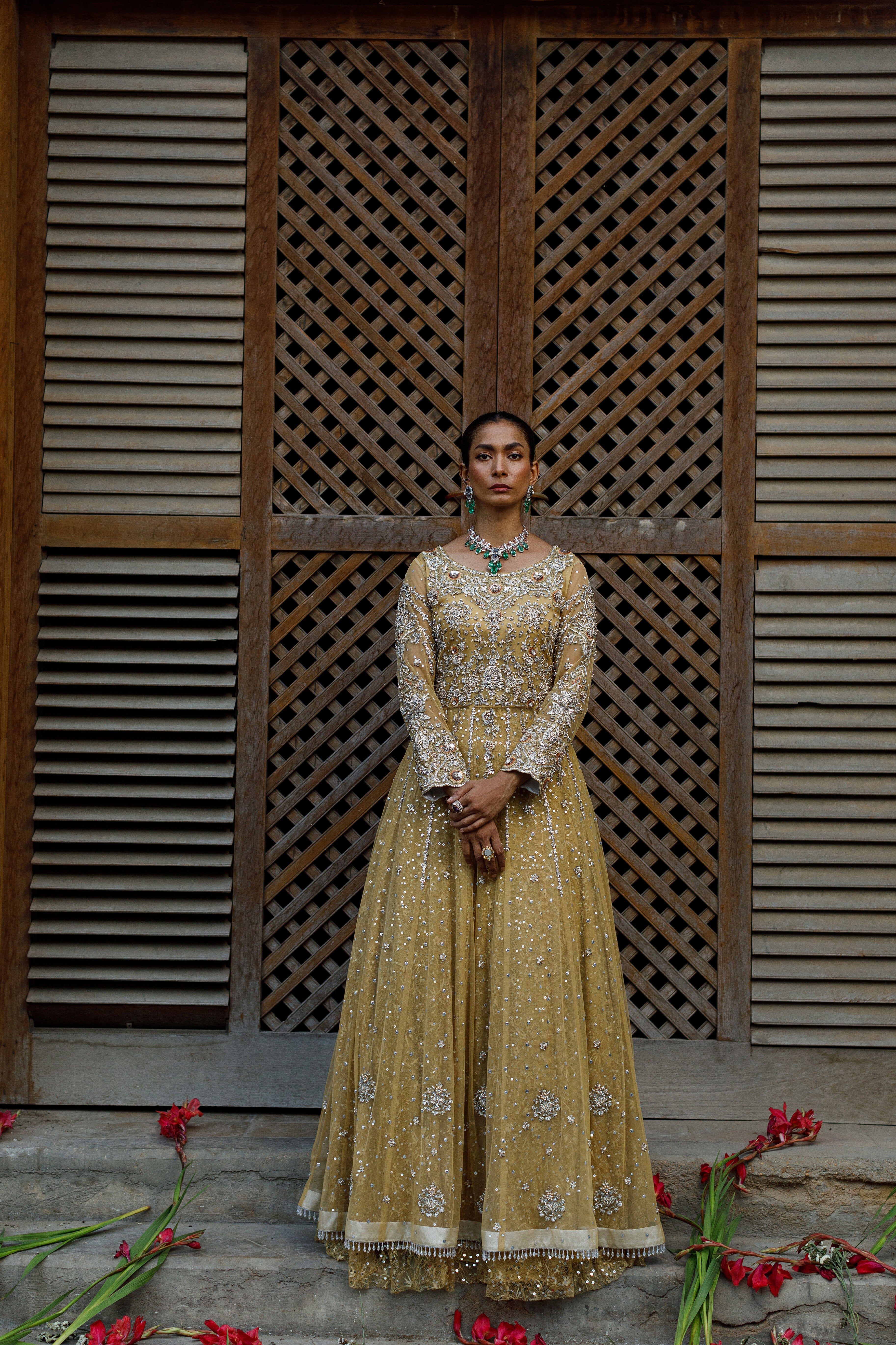 Zohra Champagne Anarkali