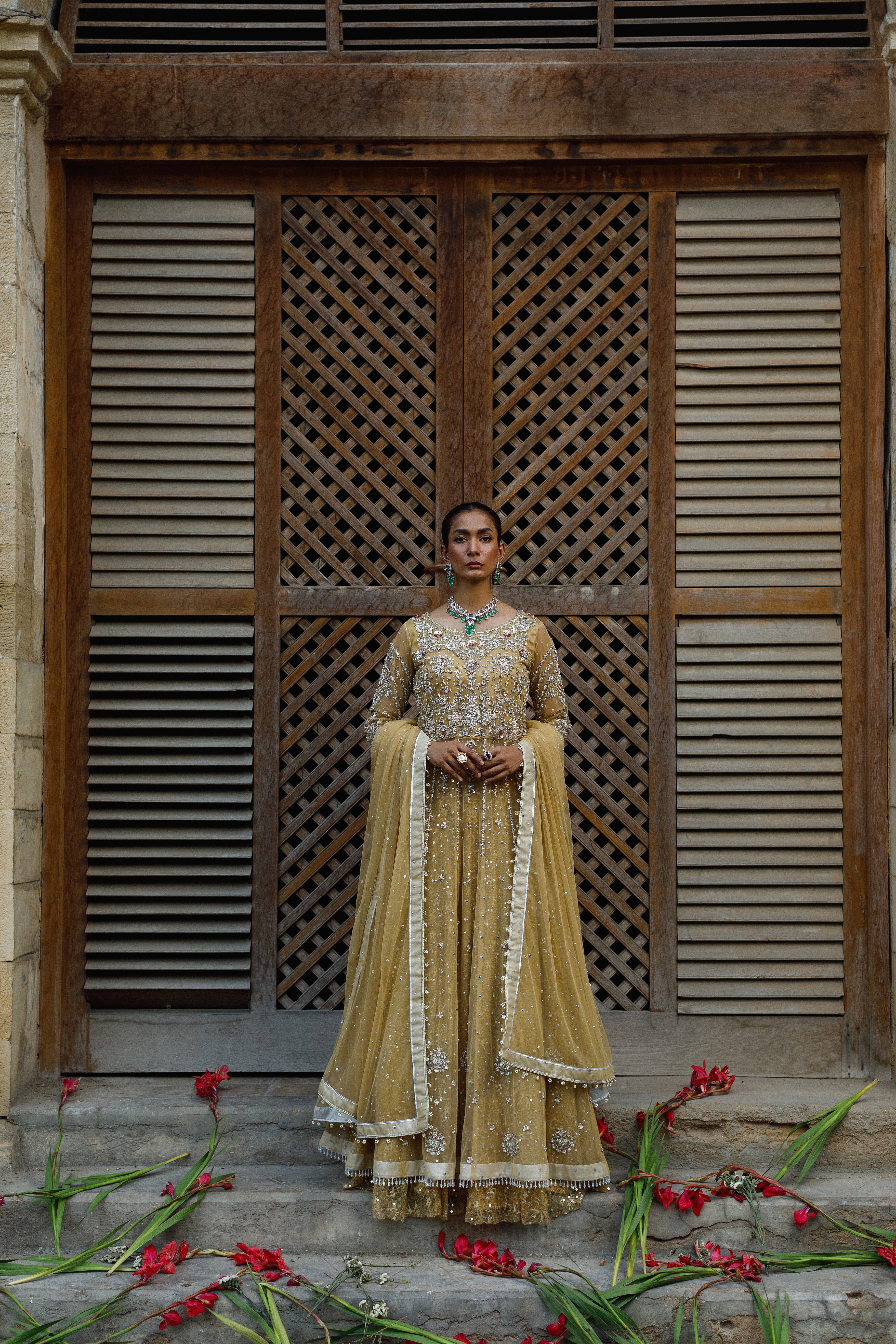 Zohra Champagne Anarkali