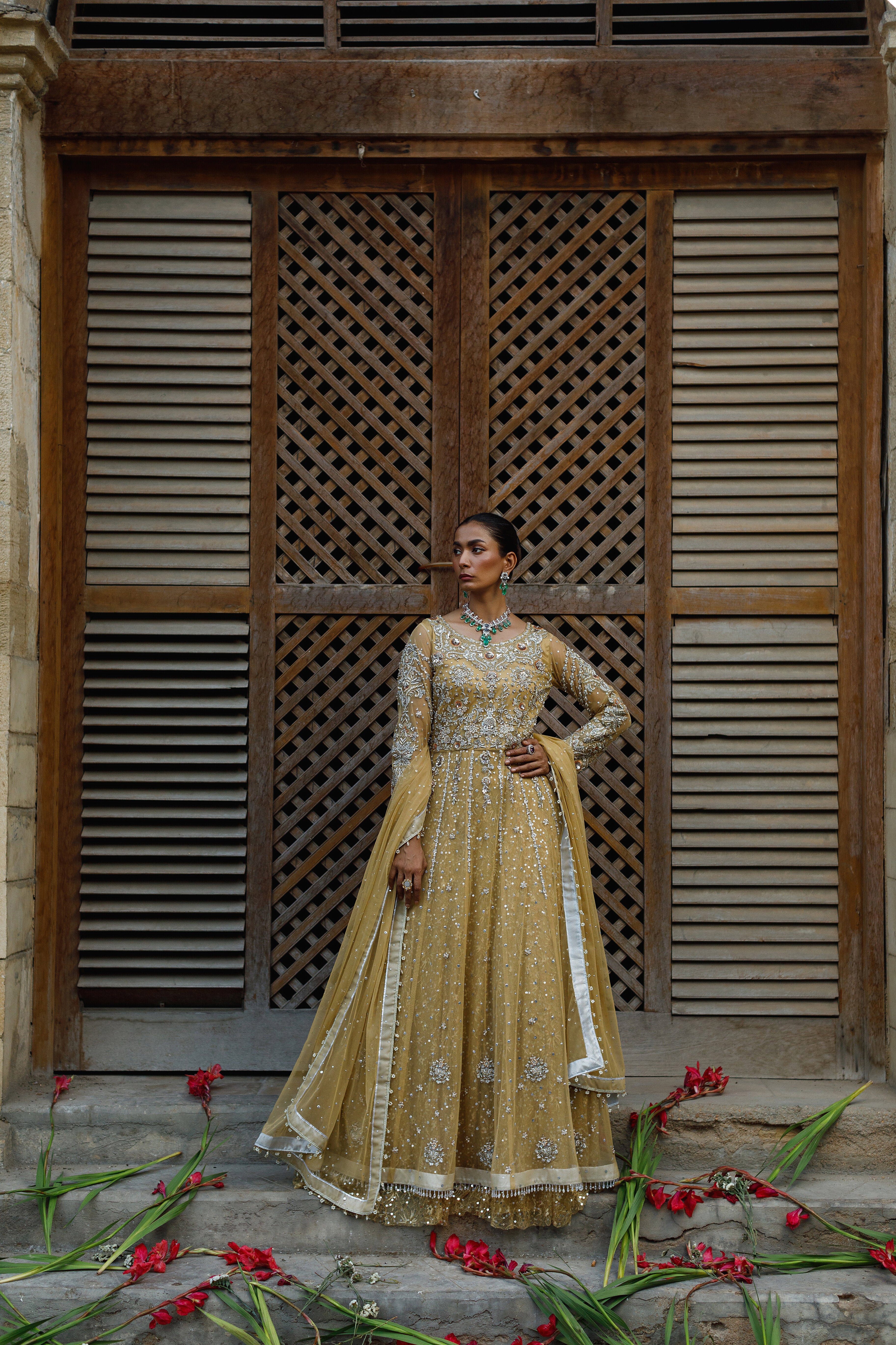 Zohra Champagne Anarkali