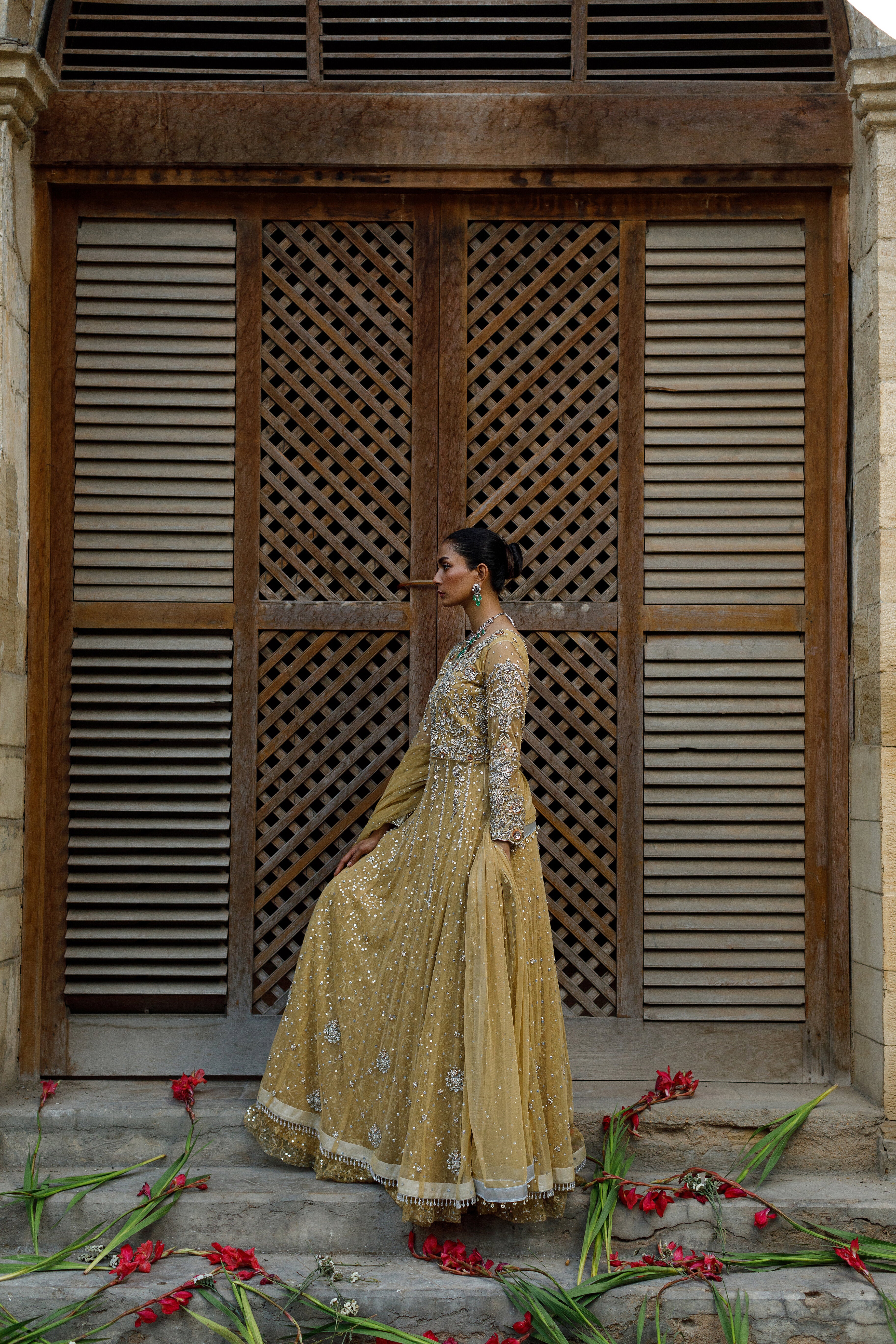 Zohra Champagne Anarkali