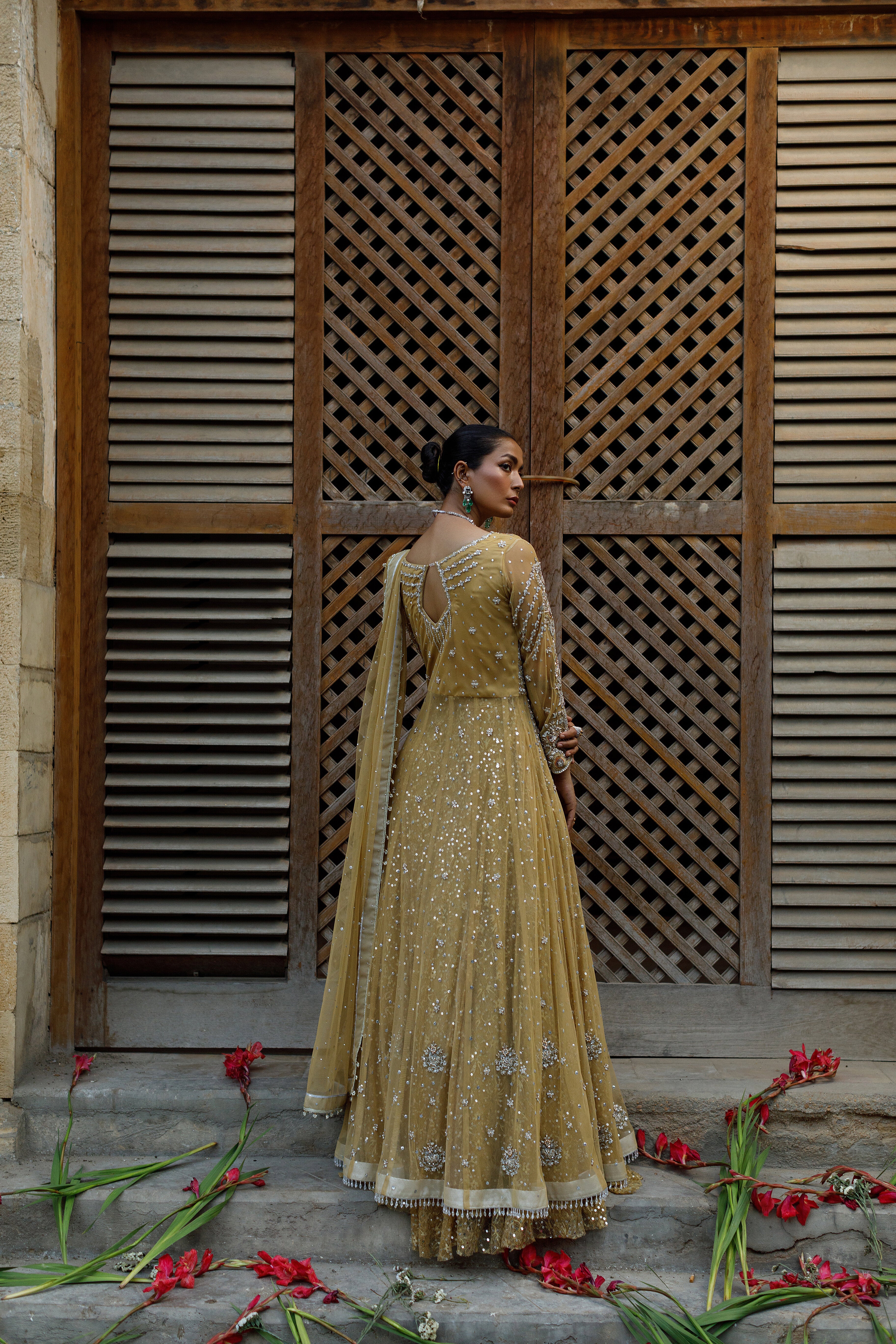 Zohra Champagne Anarkali