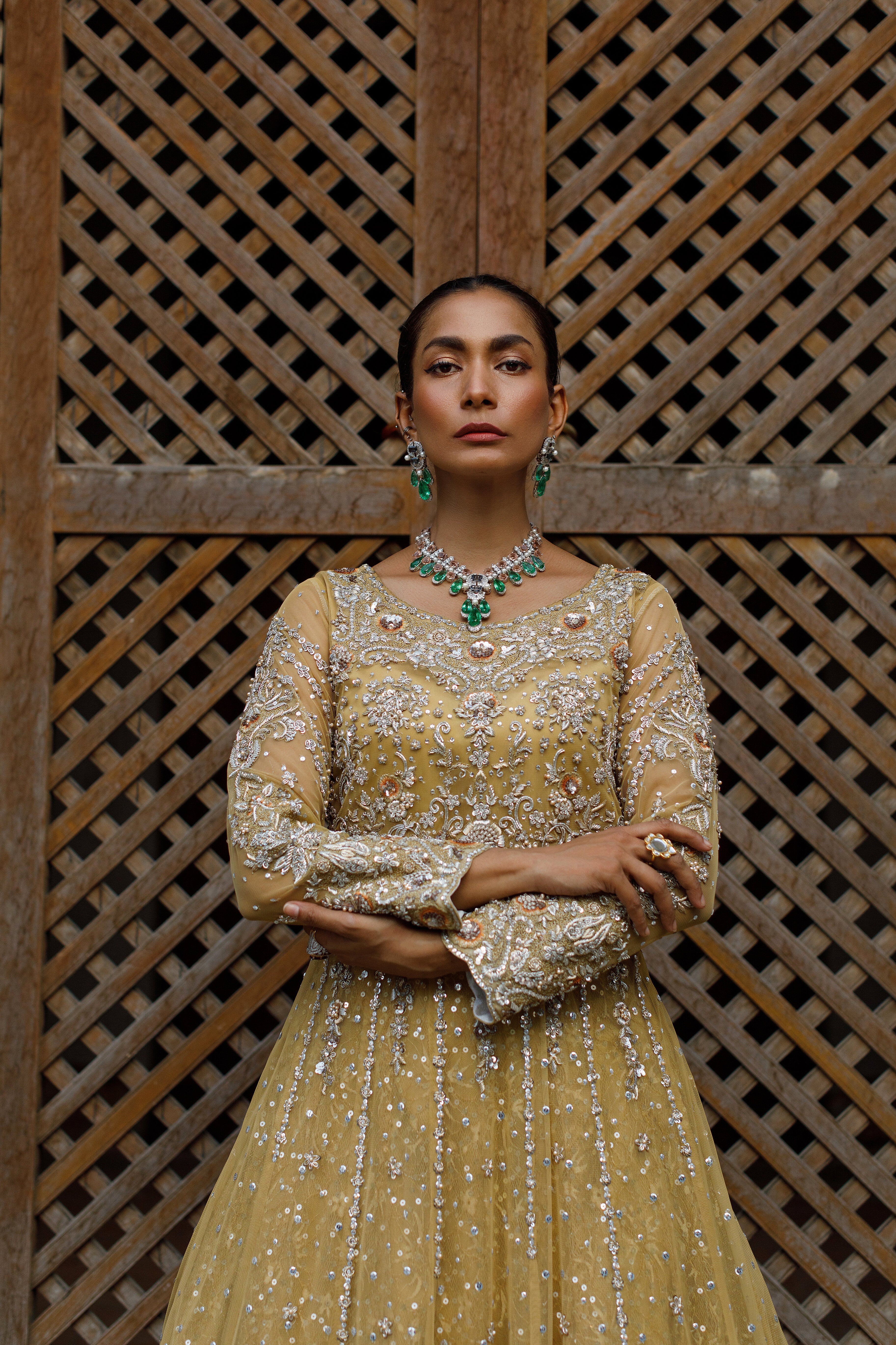 Zohra Champagne Anarkali