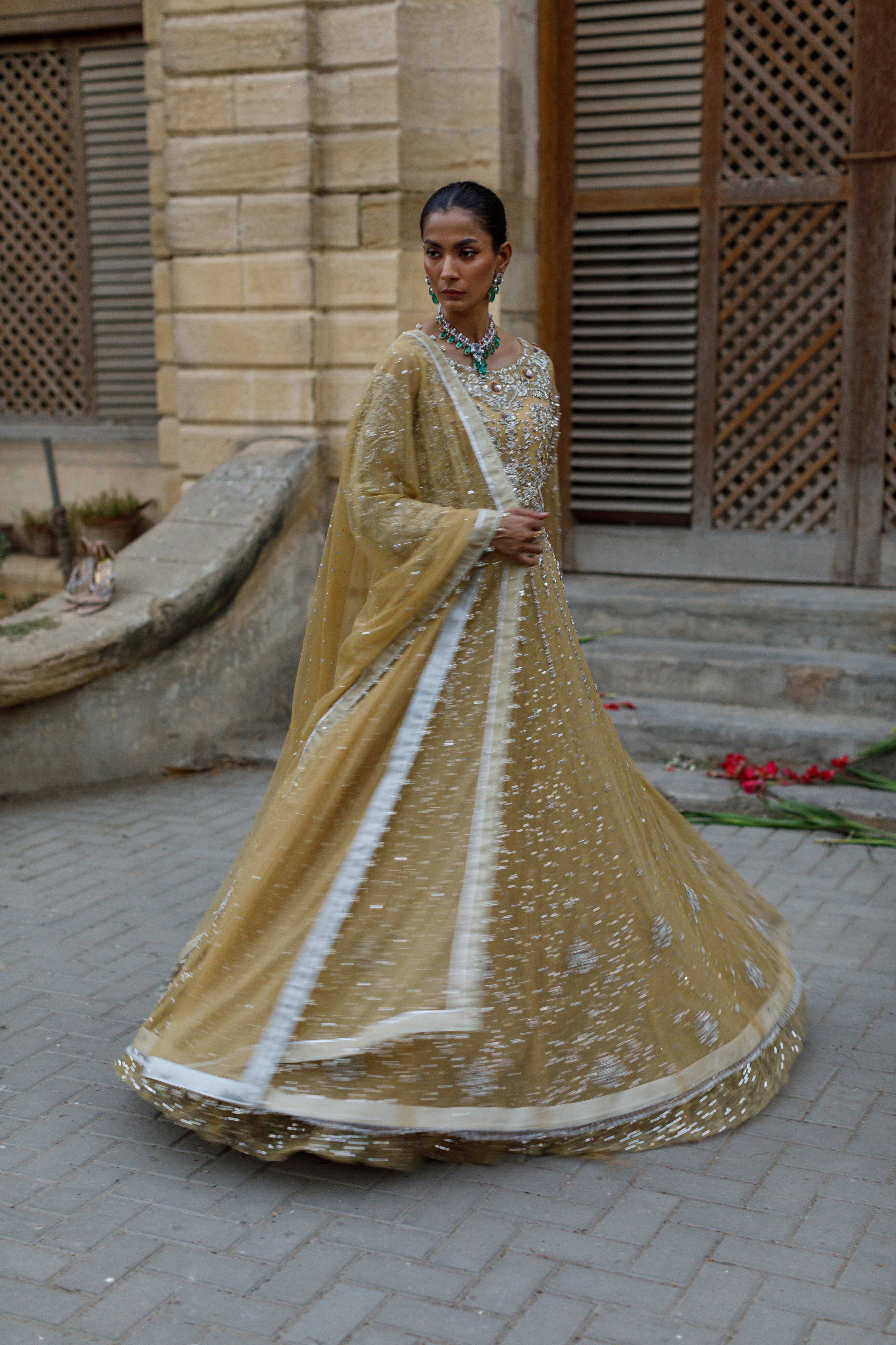 Zohra Champagne Anarkali