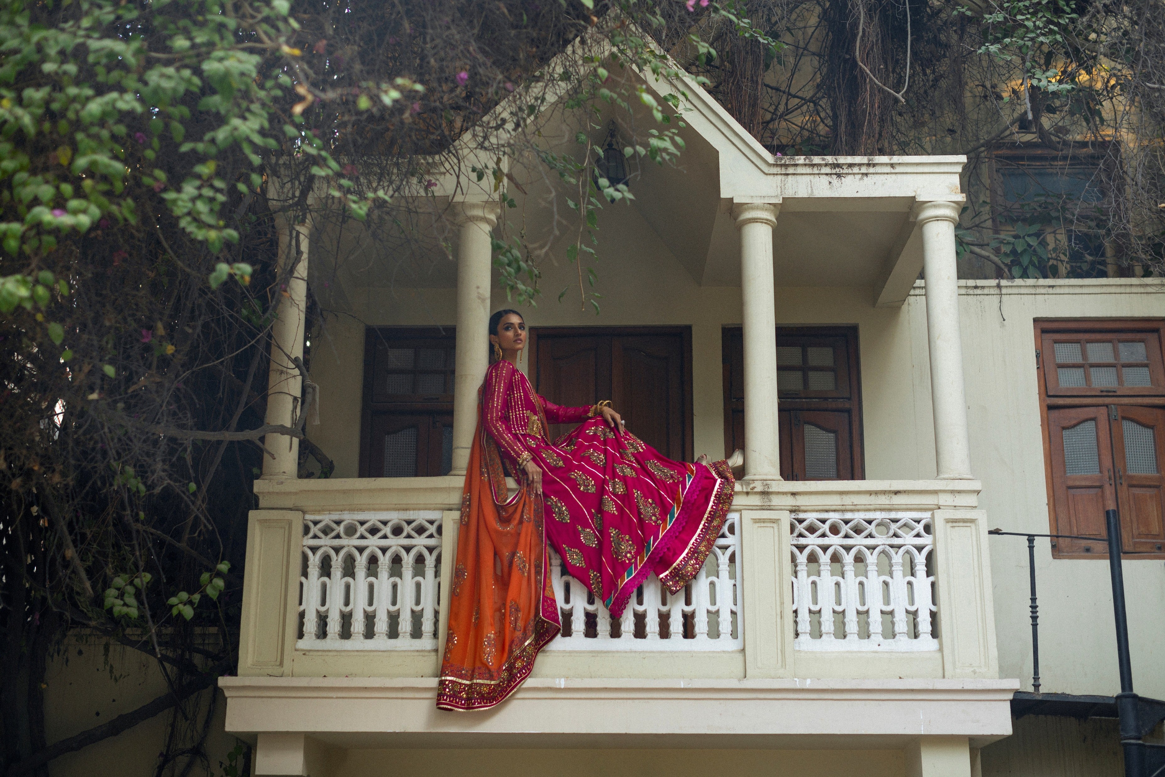 Magenta block Anarkali