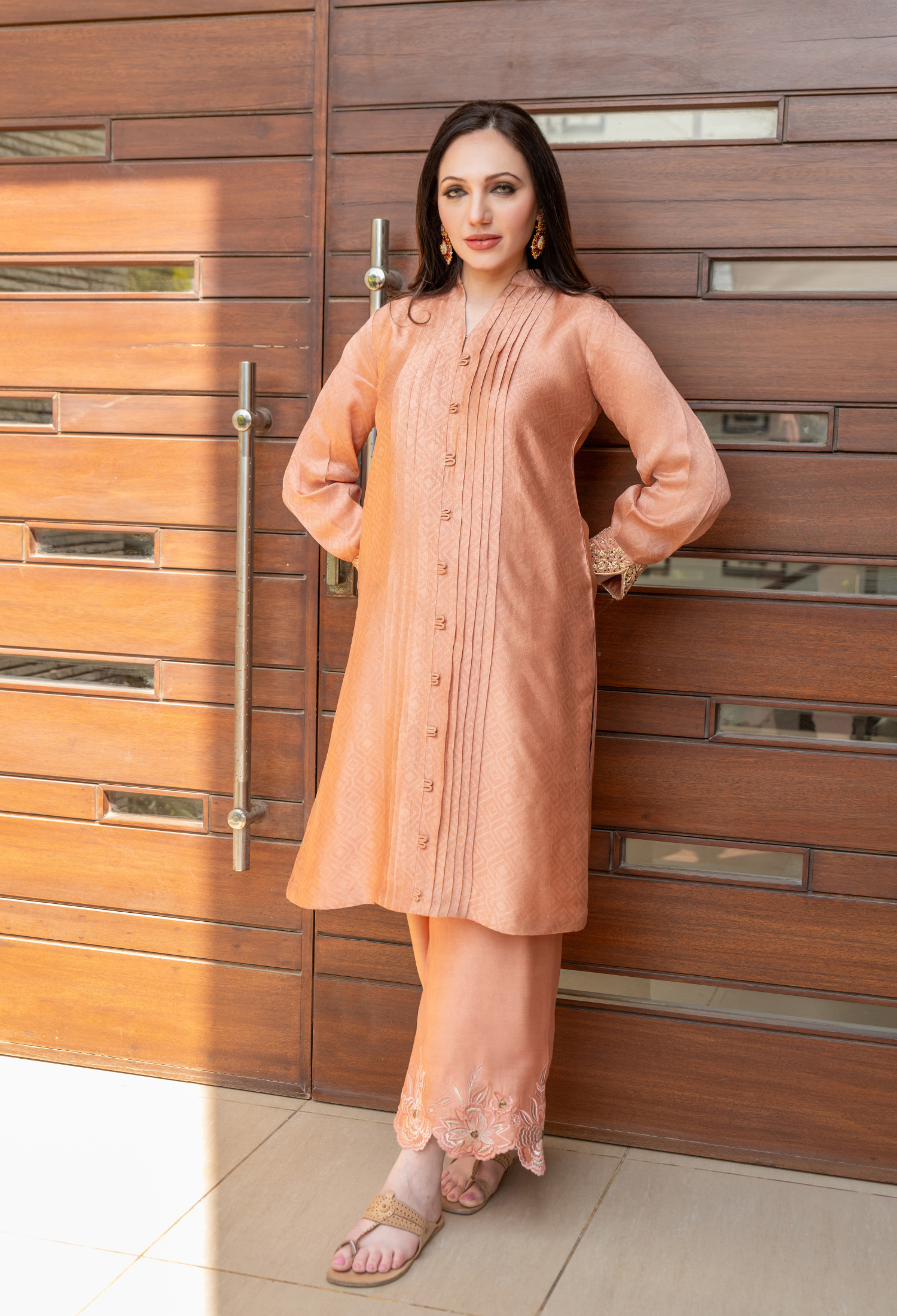 Salmon Peach Sheesha Outfit