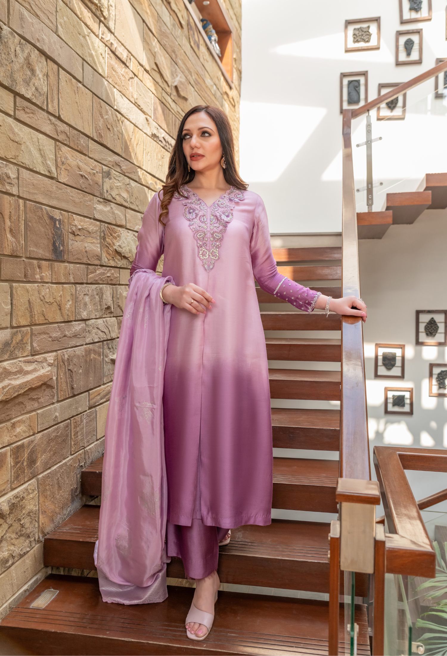 Purple Shaded Sheesha Outfit