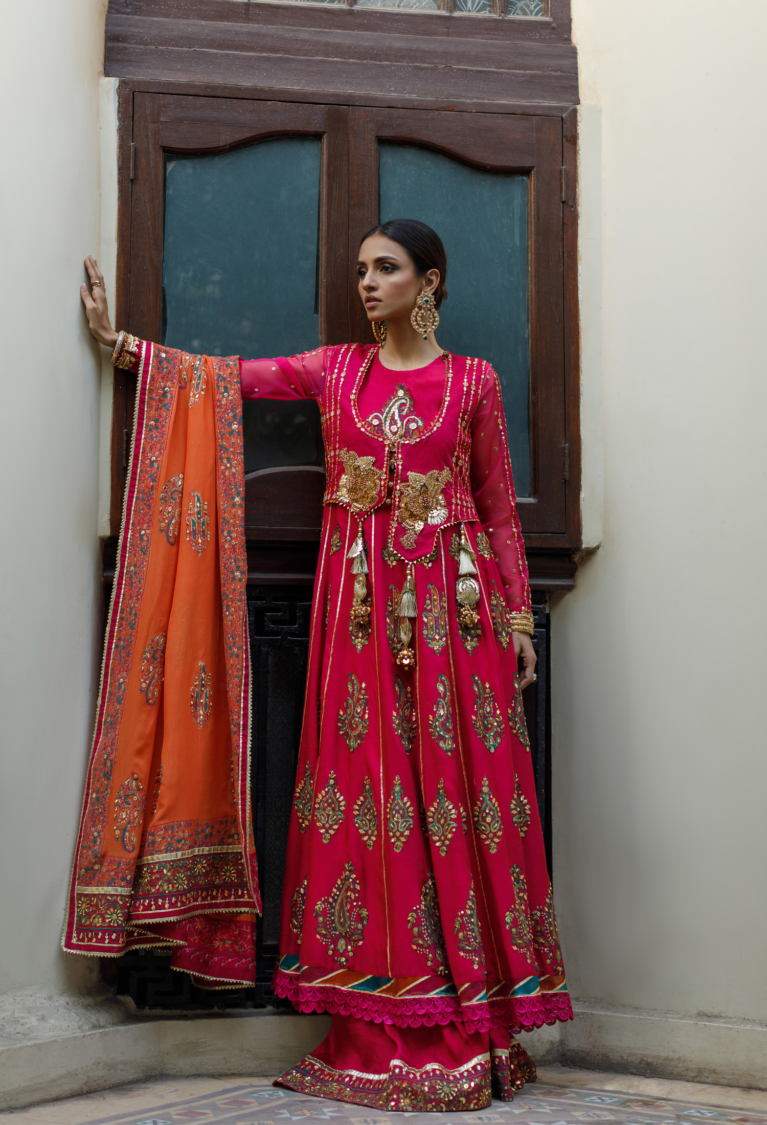 Magenta block Anarkali