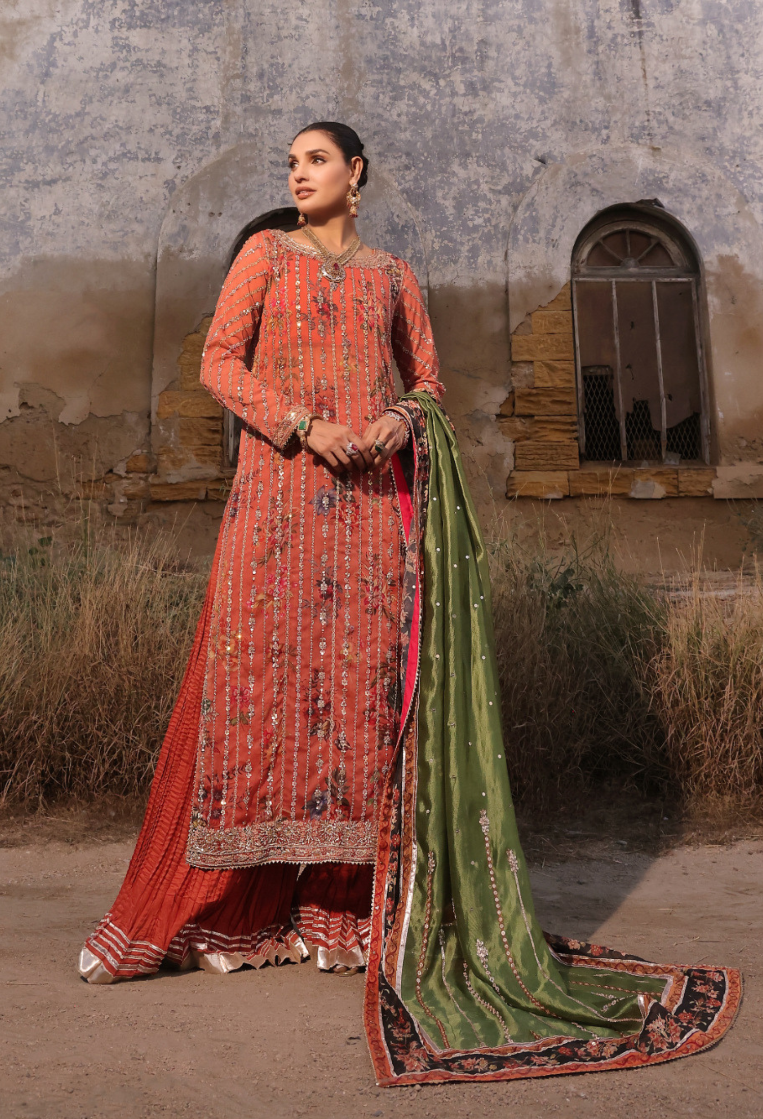 Peachy Rust Printed Set