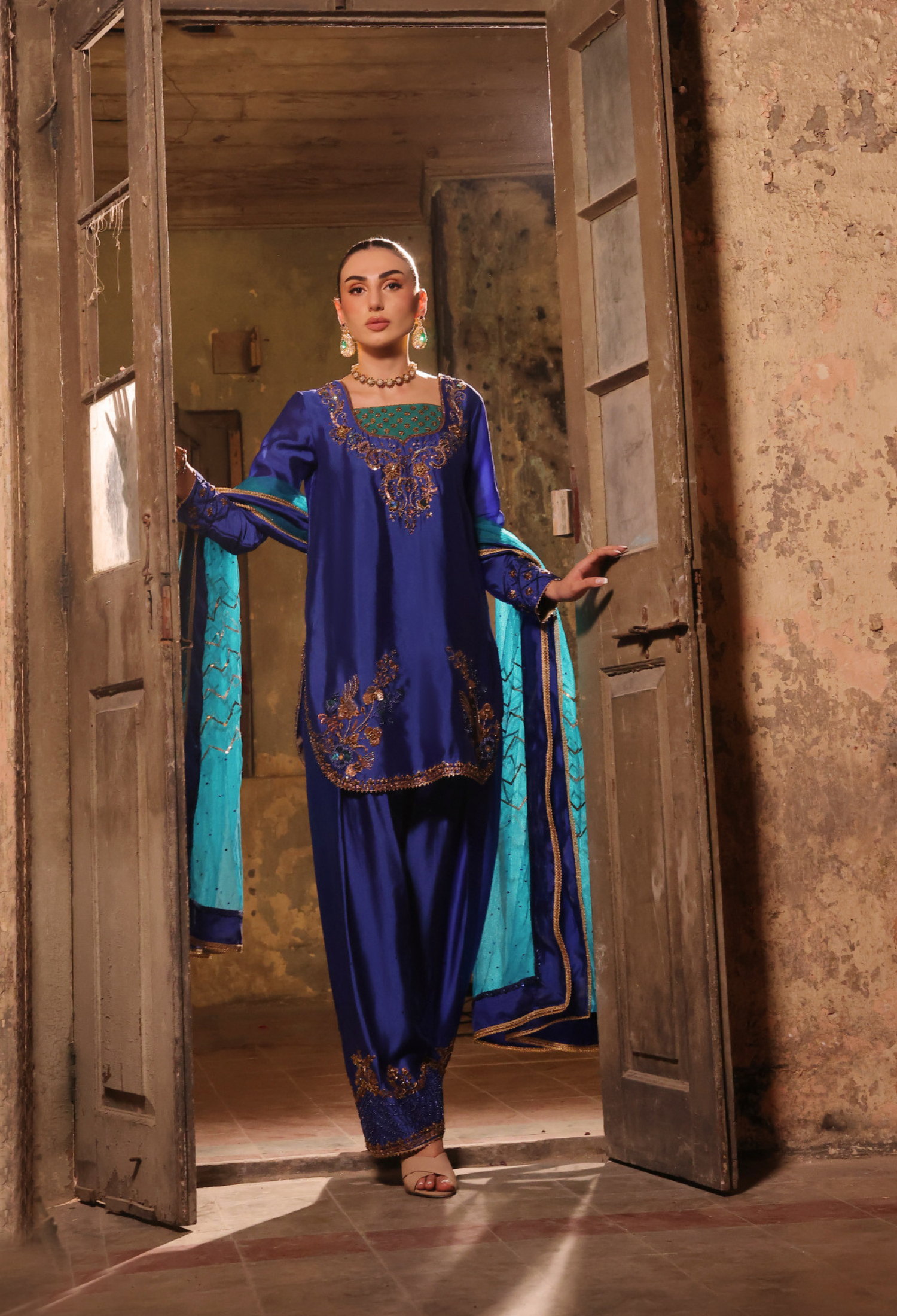 Shalwar pant silk set