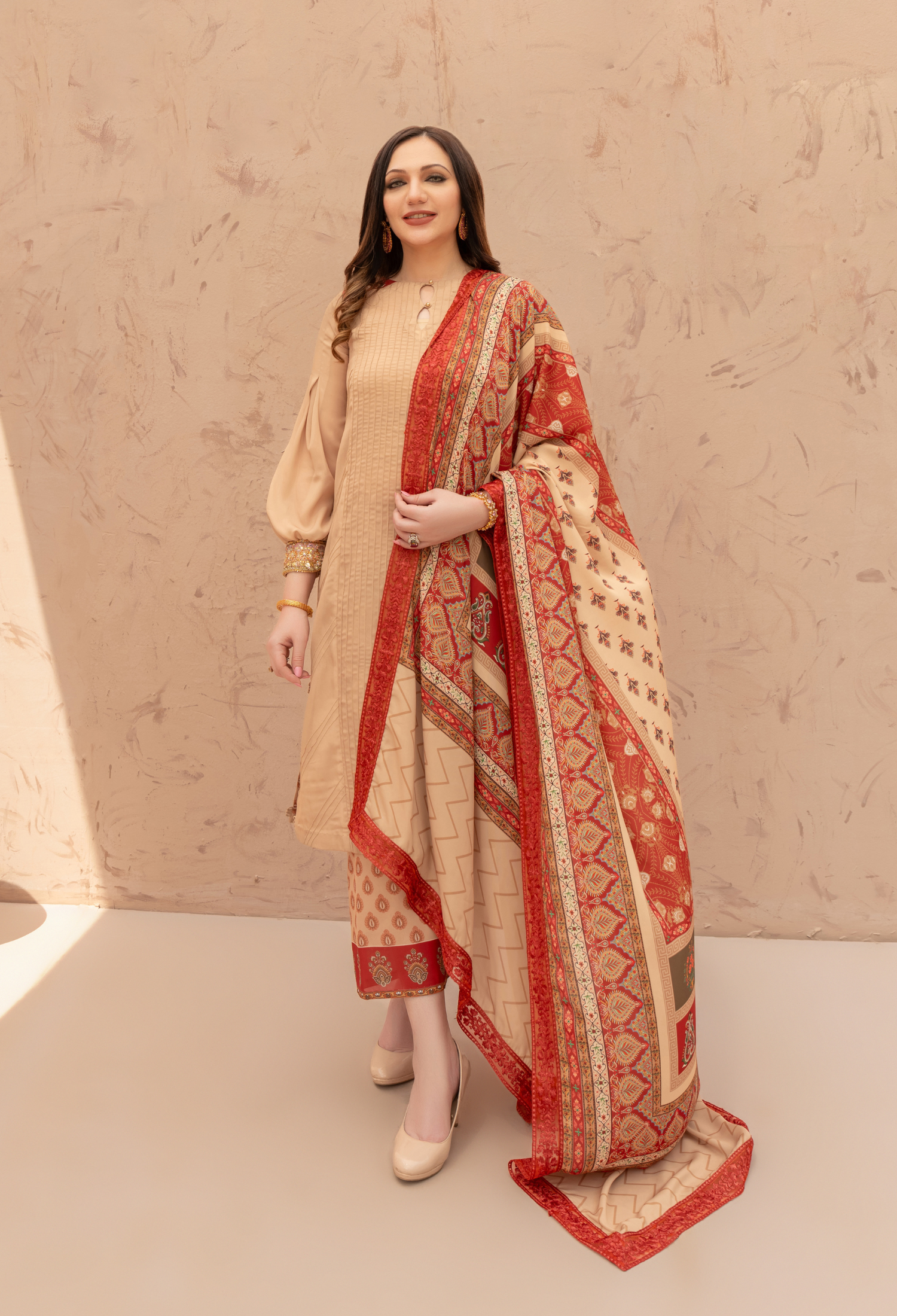 Ivory Maroon TPS outfit