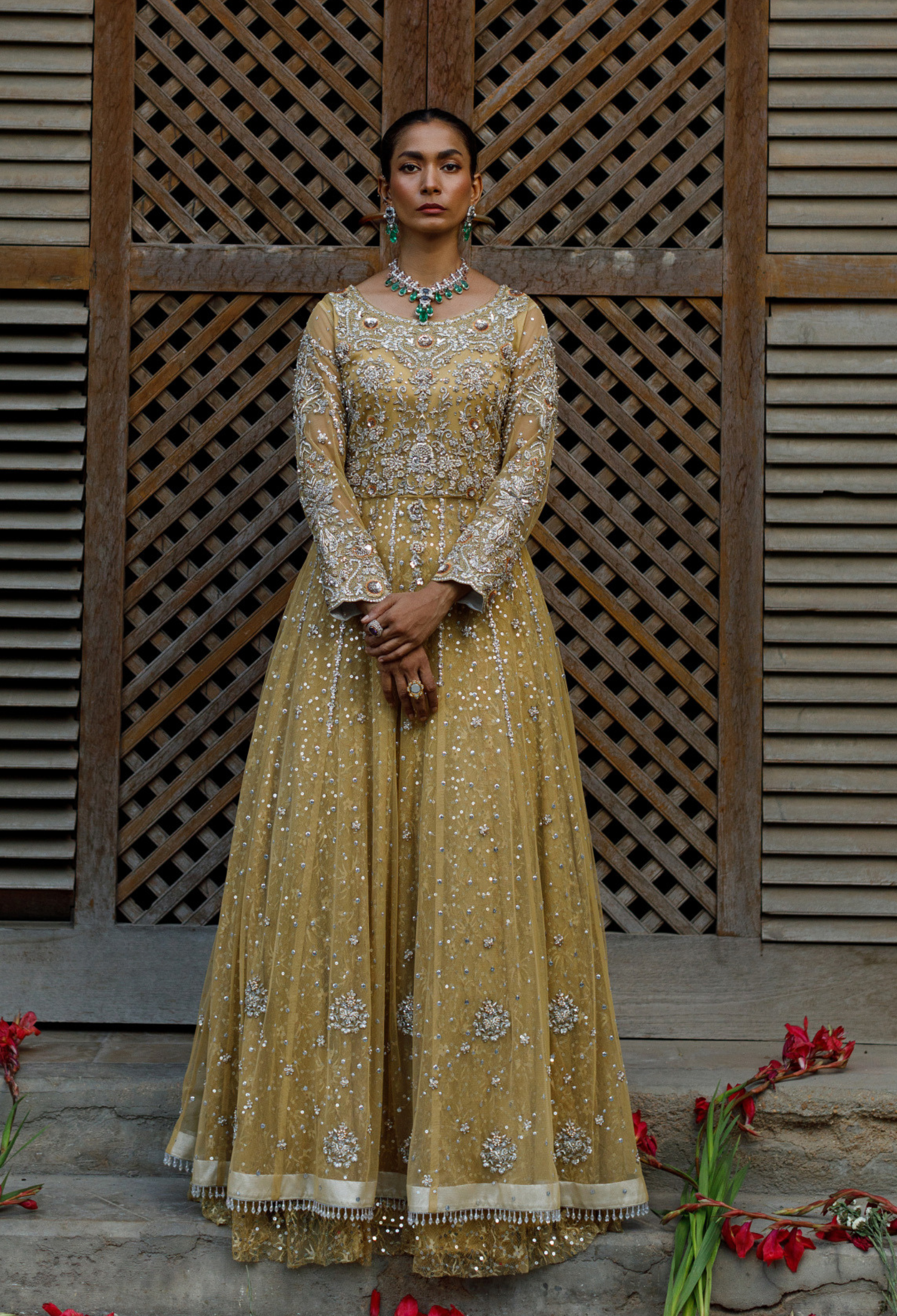 Zohra Champagne Anarkali