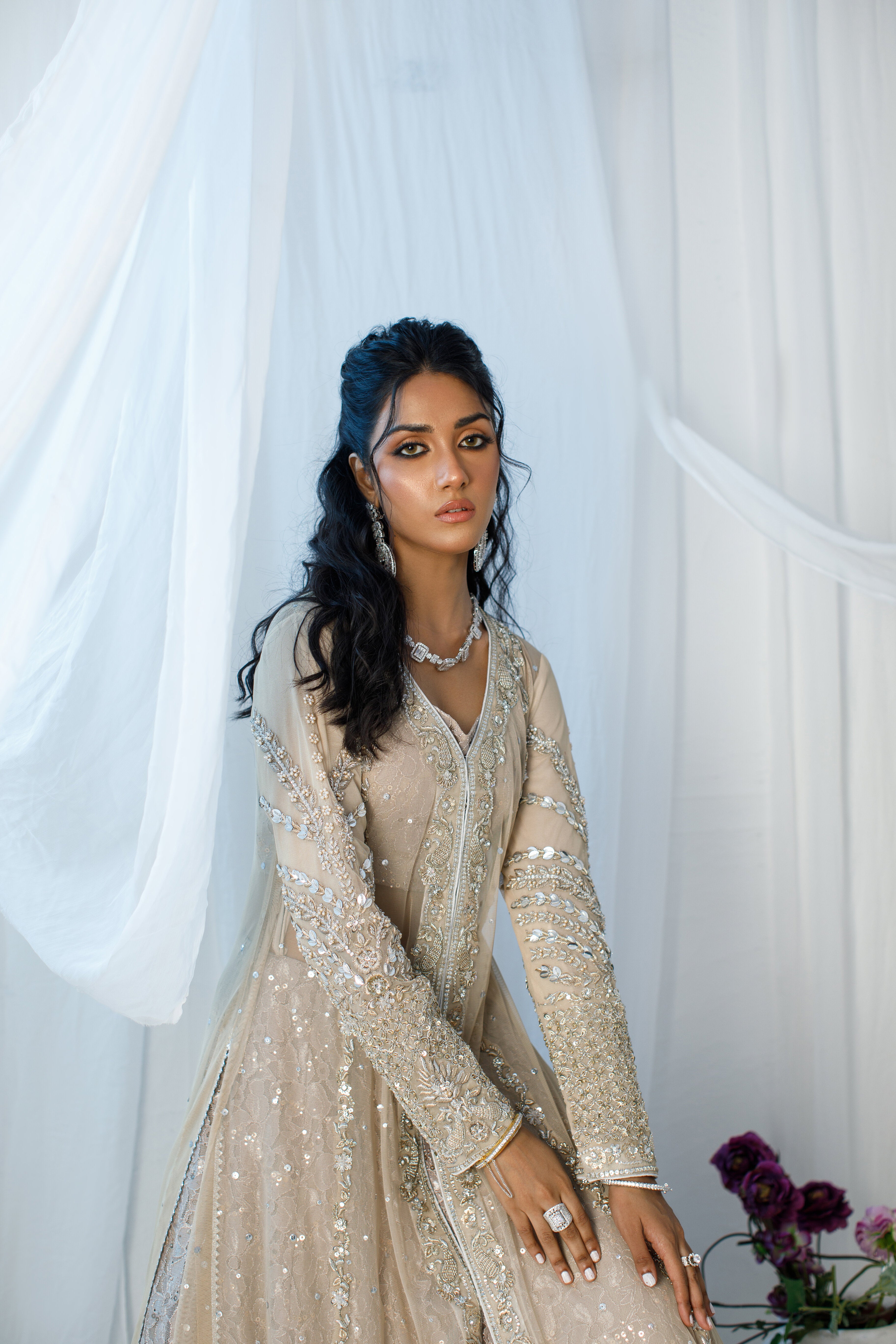 Net Ivory Zohra Jacket