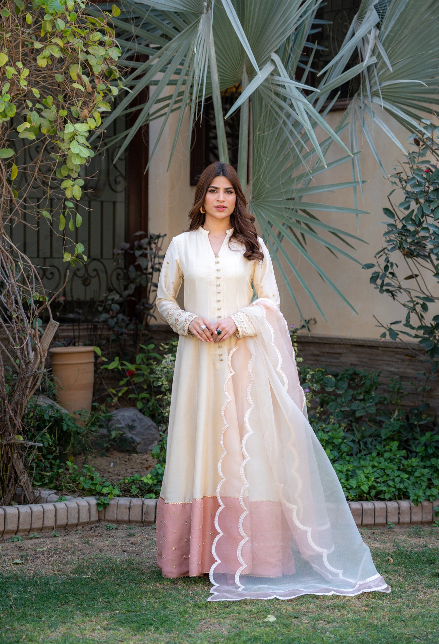 Ivory Rawsilk Anarkali