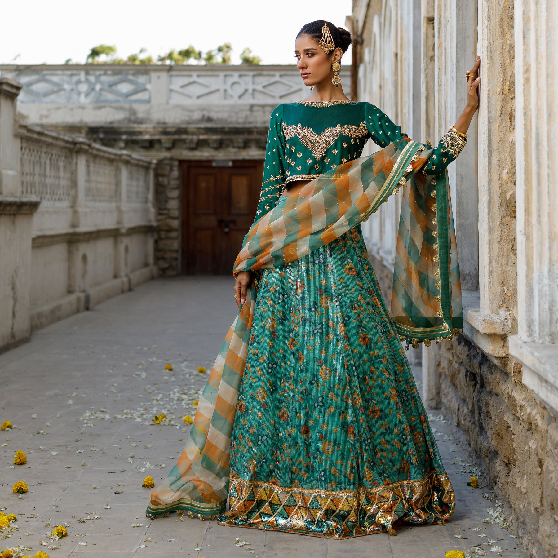 Olive Green Digital Printed LC