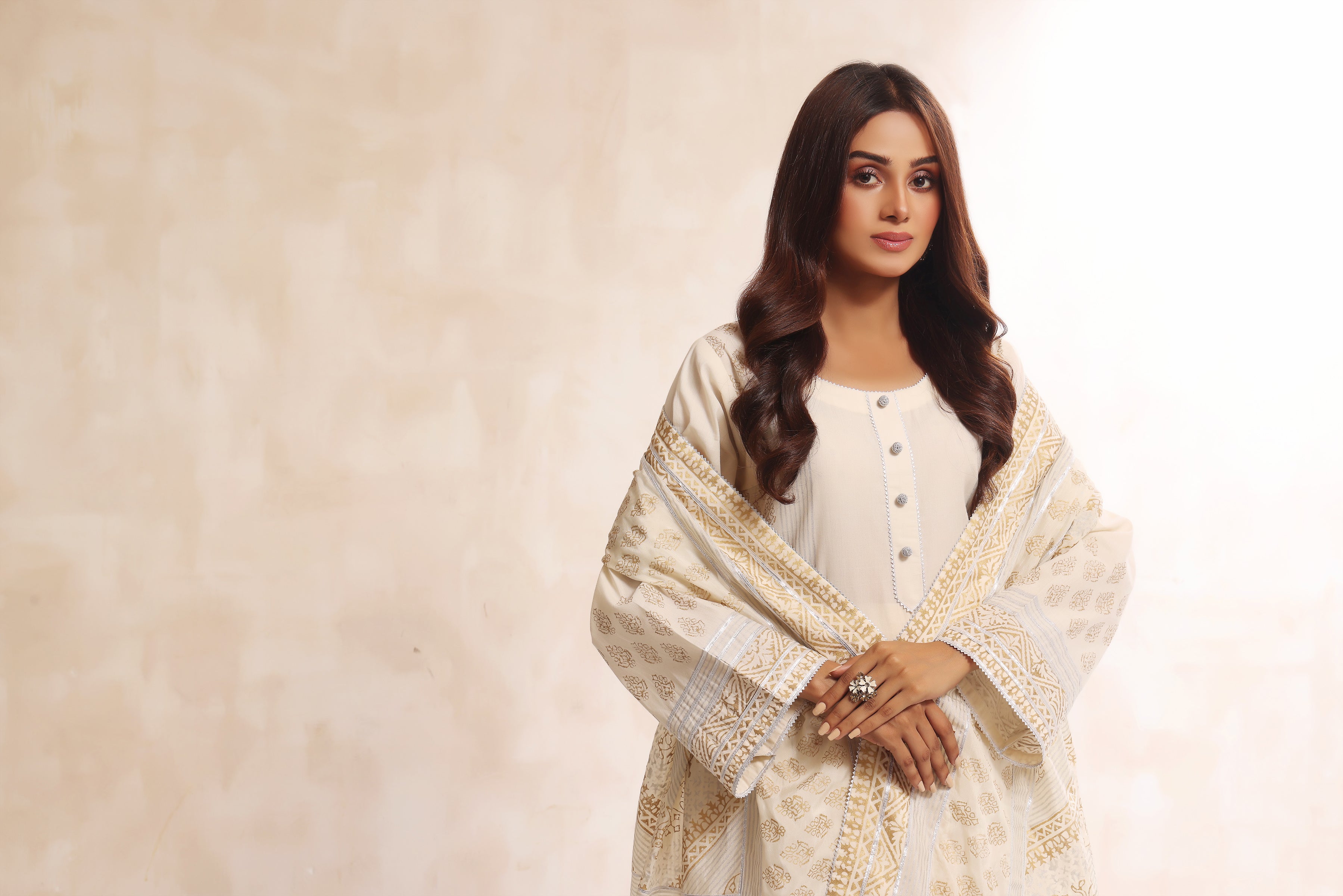 Pristine White Block Print Outfit