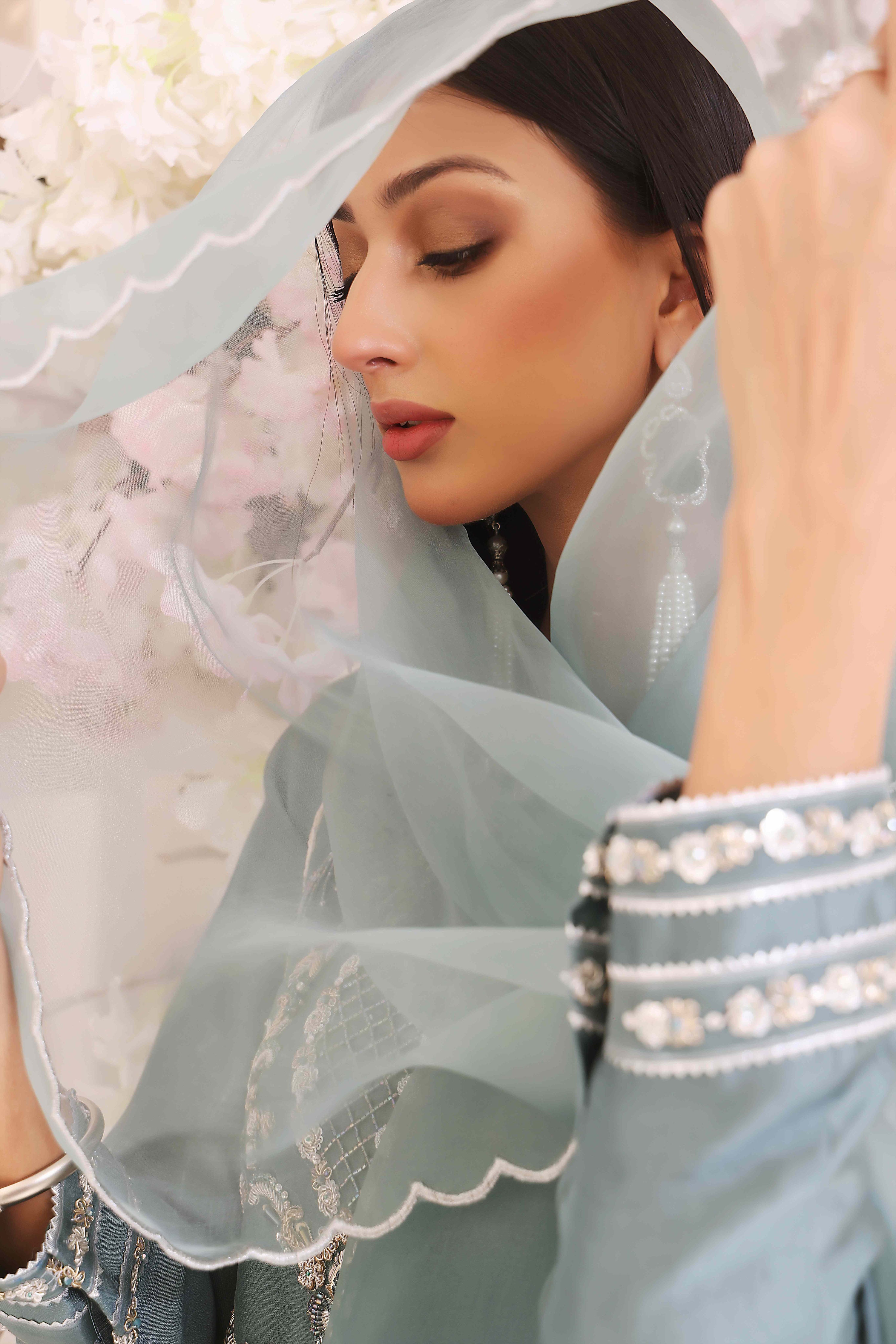 Mint Silk Anarkali Outfit