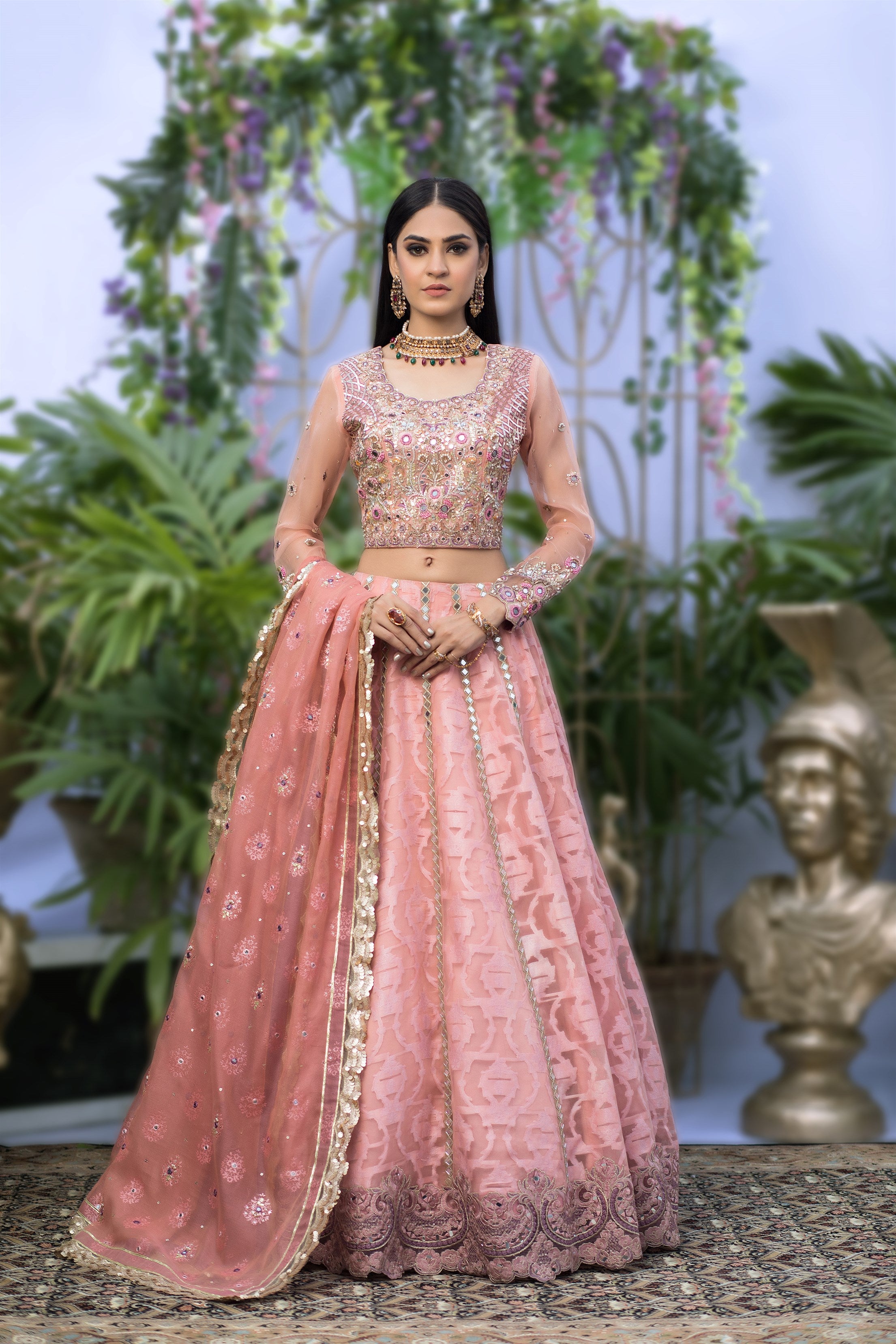 Pale Pink Lenga and Choli