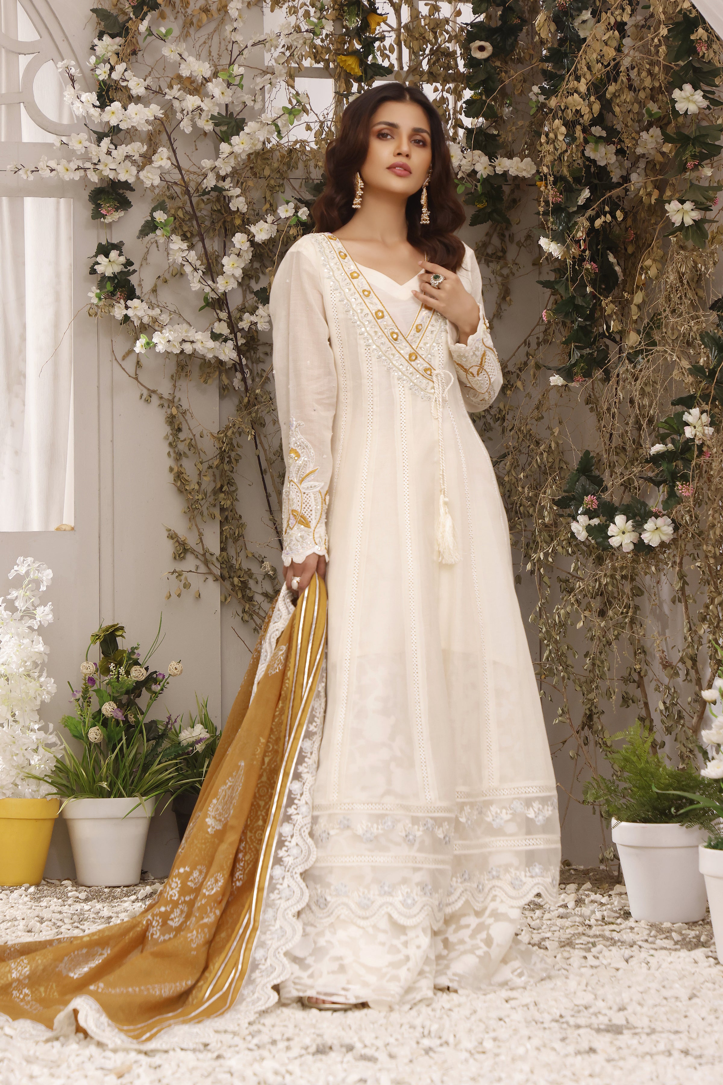 Mustard and Ivory Angarkha