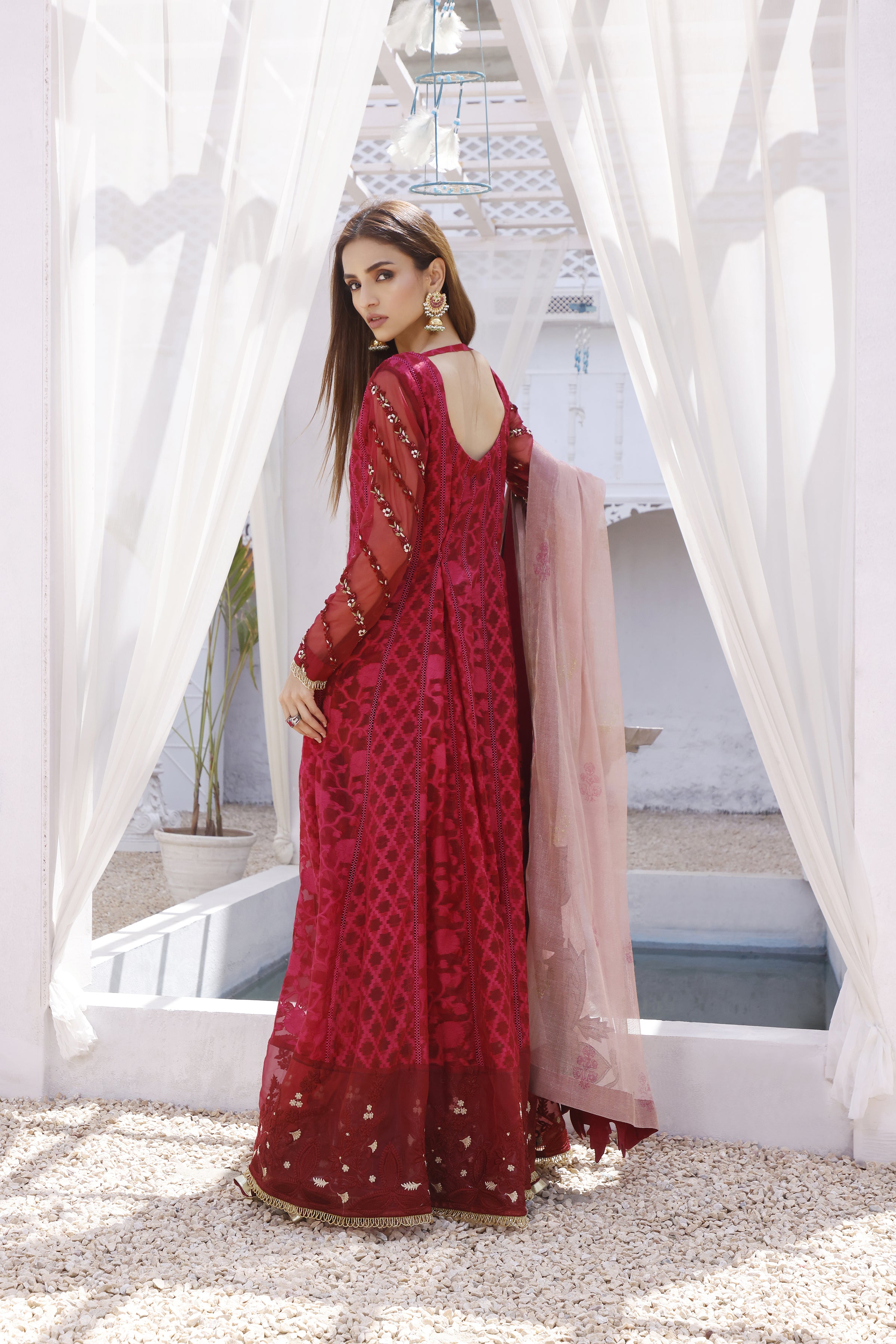 Rani Red Anarkali