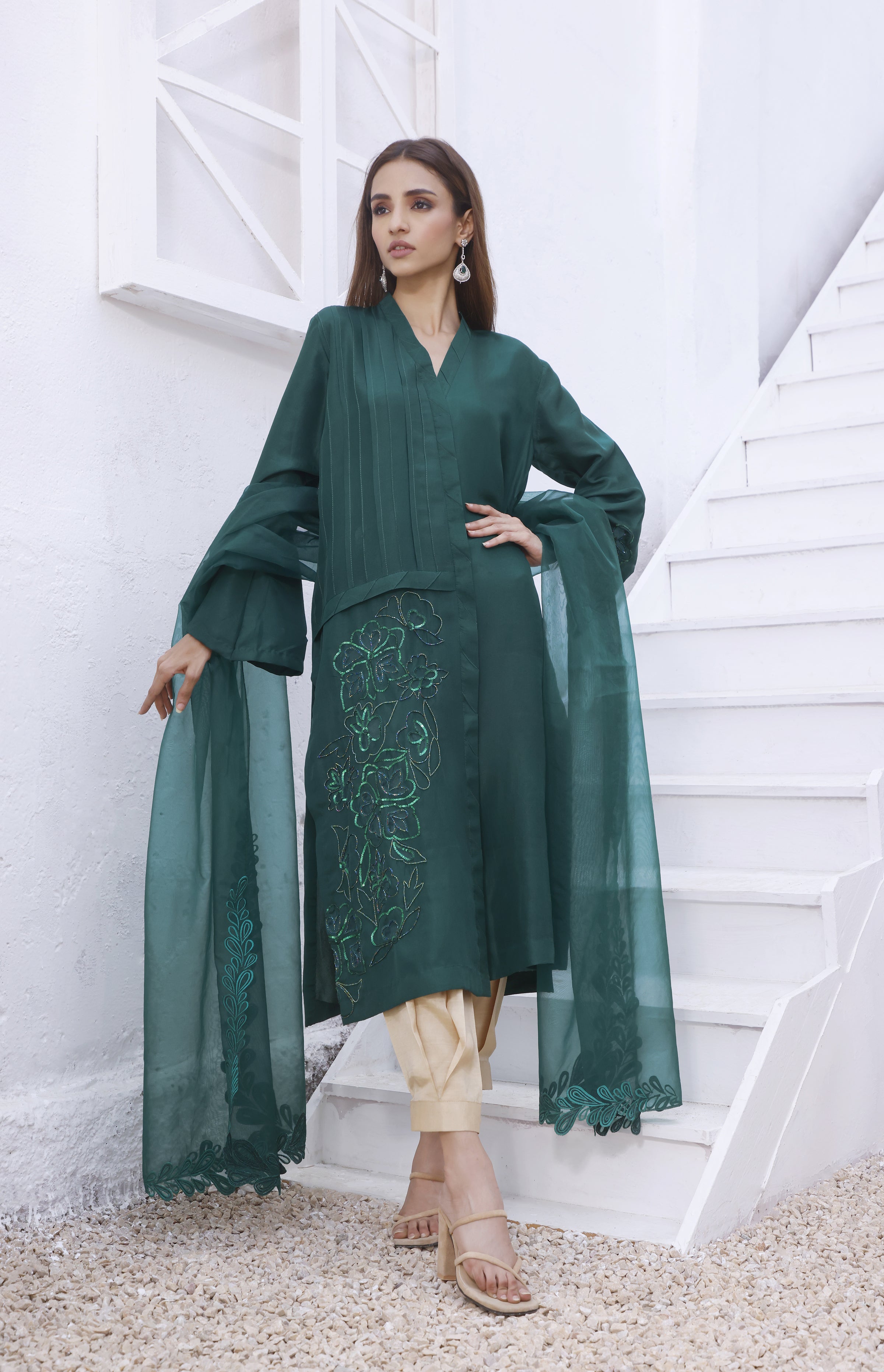 Emerald Green Rawsilk Outfit