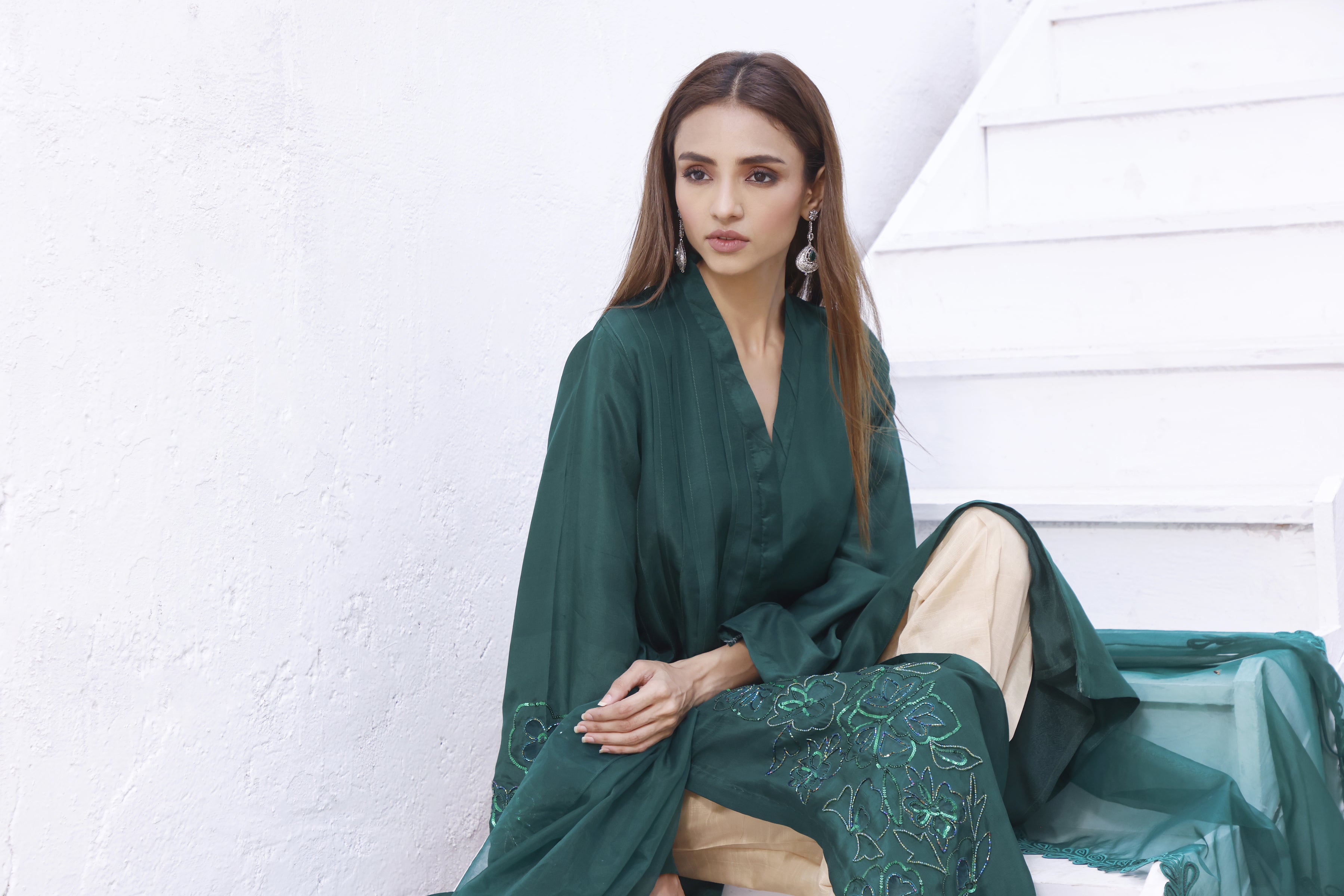 Emerald Green Rawsilk Outfit
