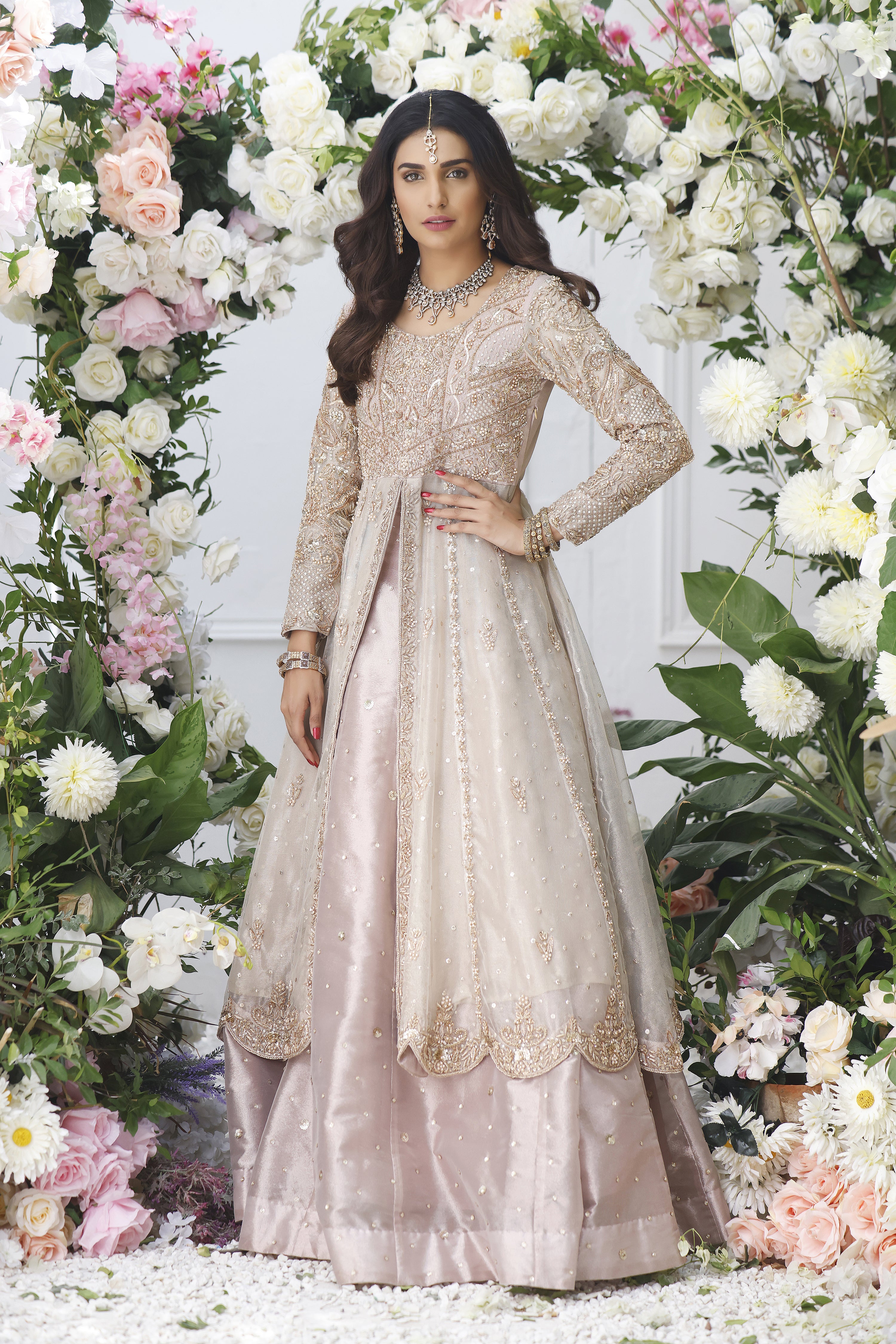 Rose Gold Anarkali & Lenga