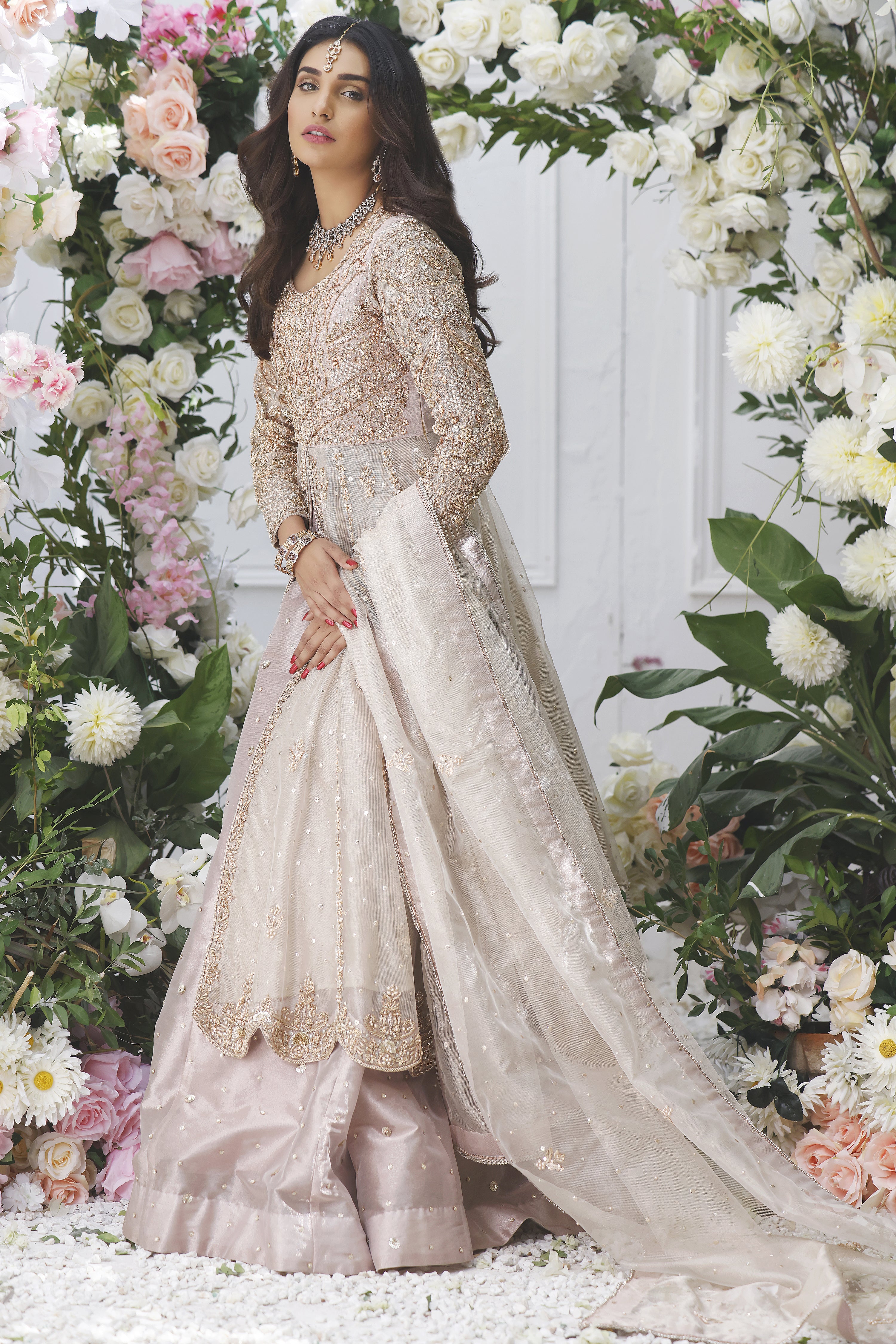 Rose Gold Anarkali & Lenga