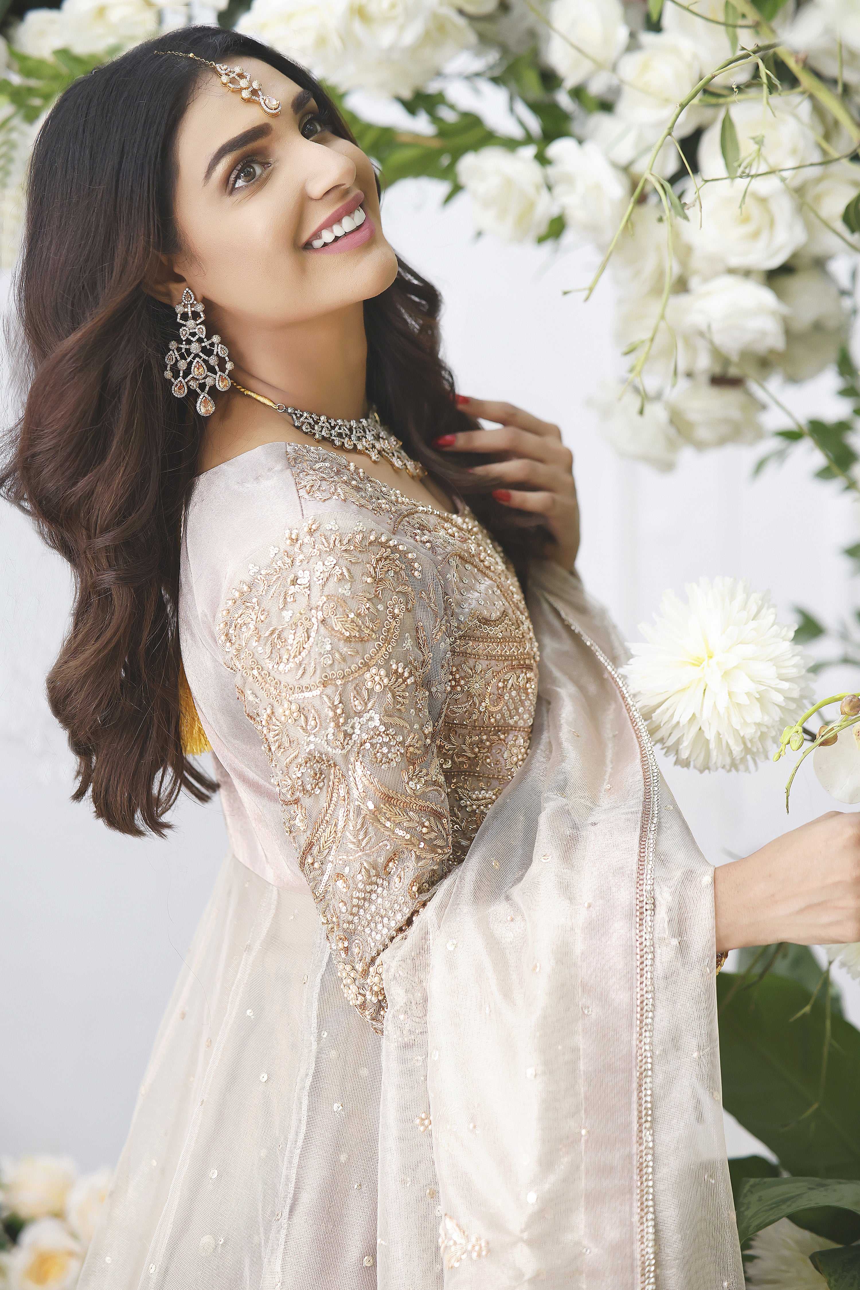 Rose Gold Anarkali & Lenga