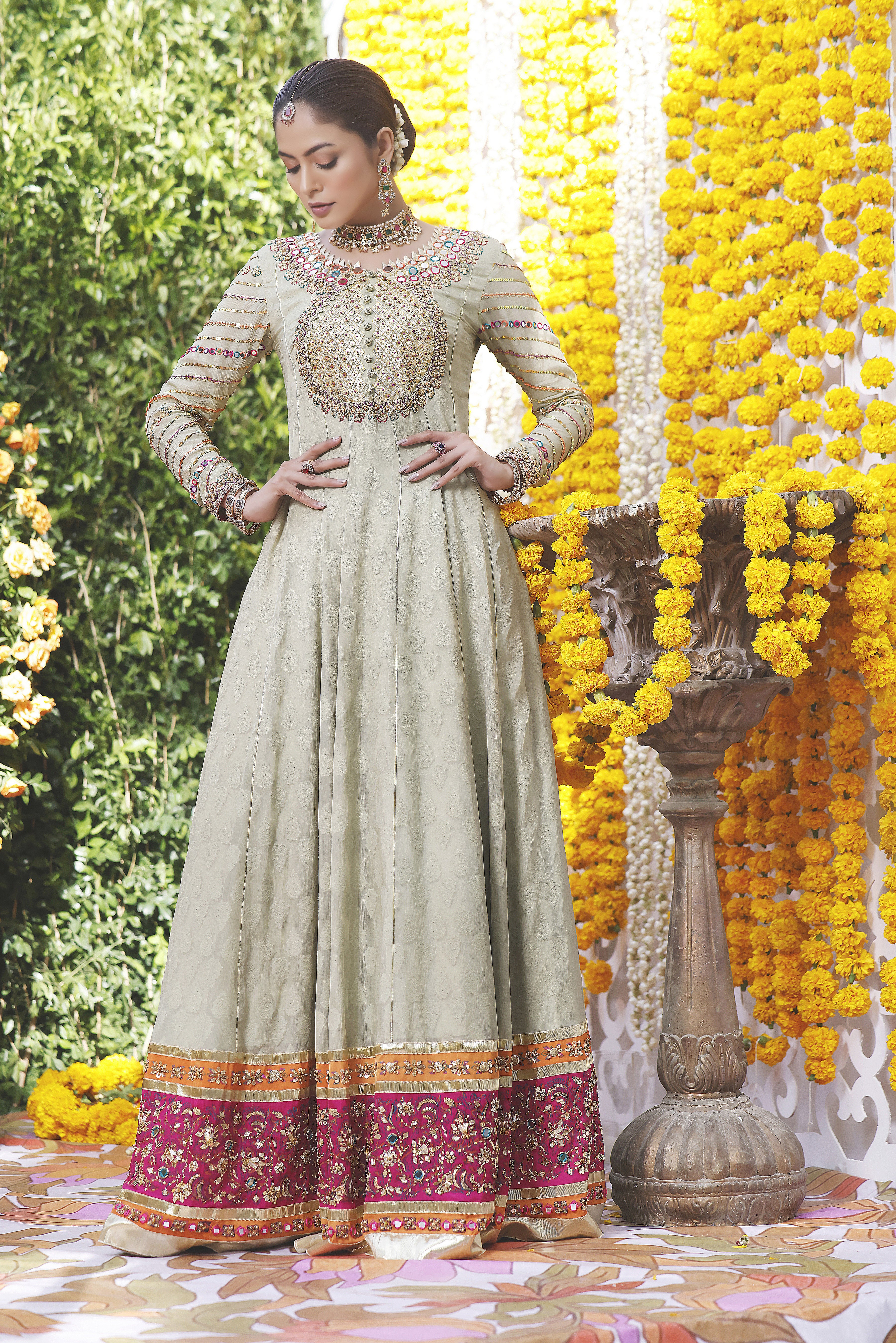 Mint Hyderabadi Gown