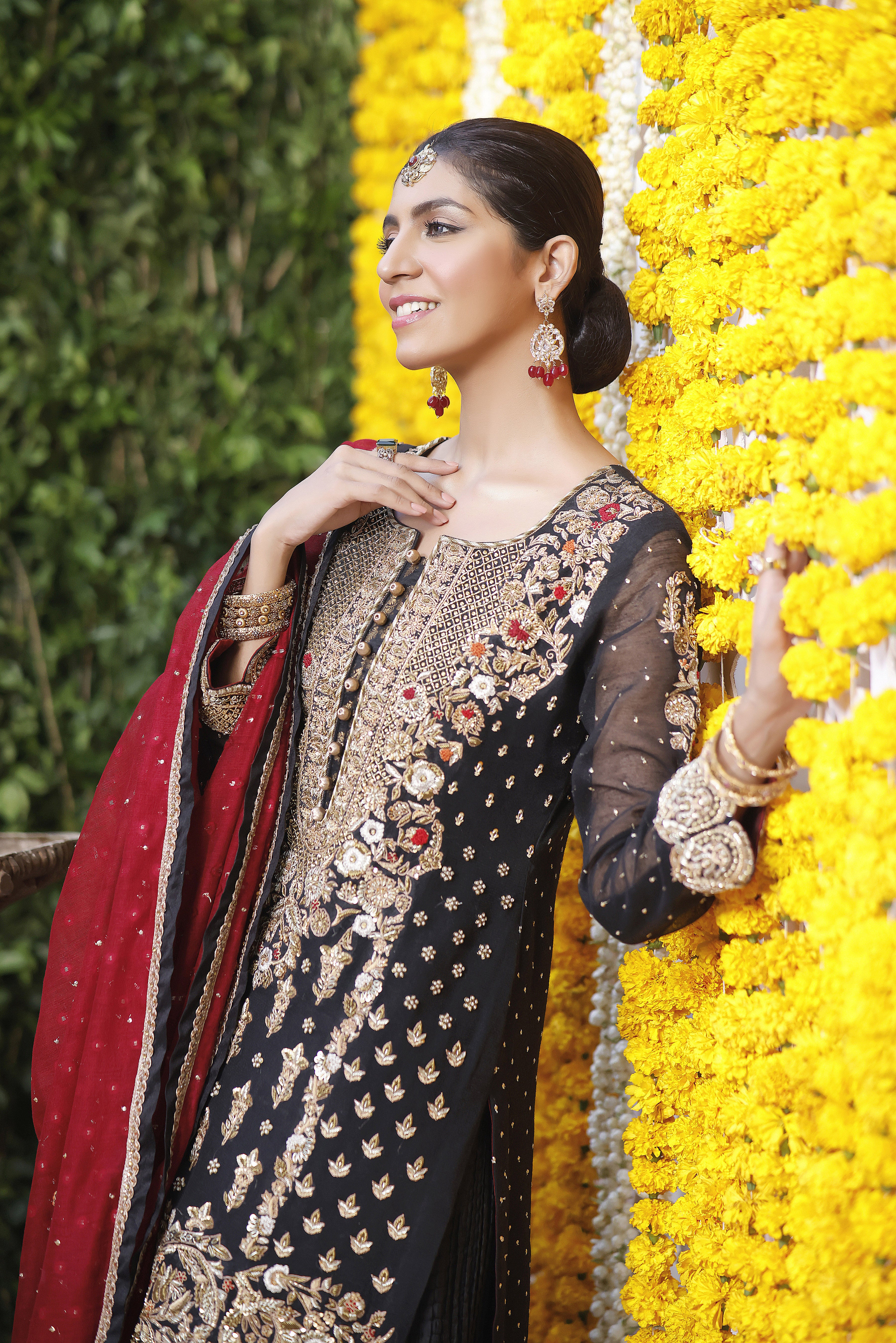 Black & Maroon Couture Outfit