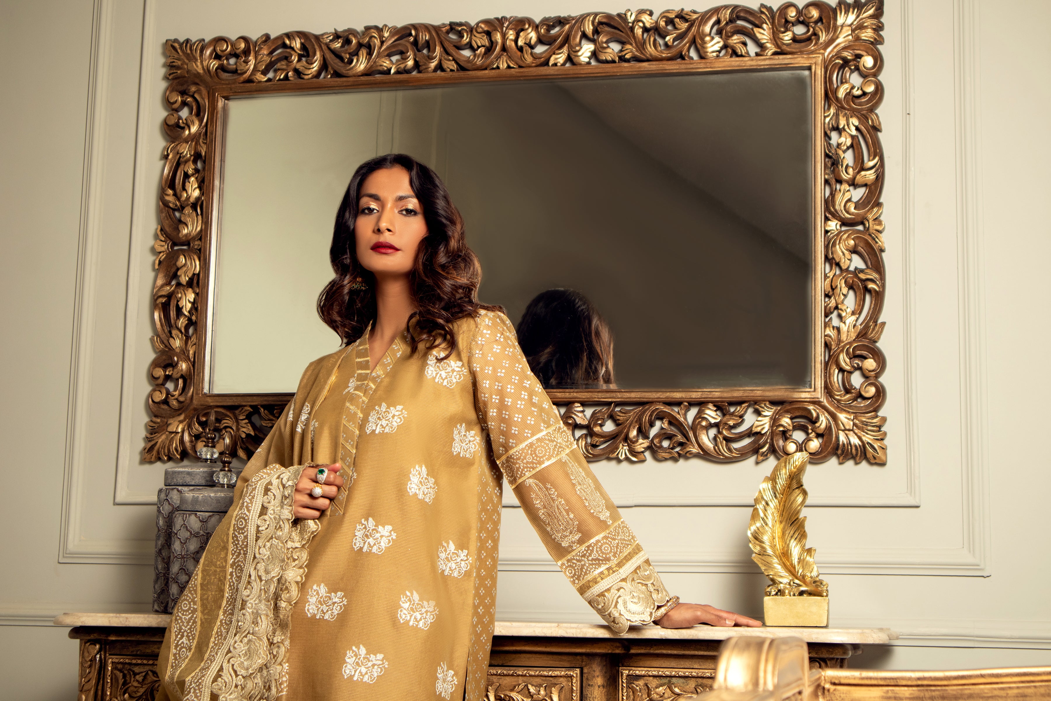 Autumn Leaf Blocked Straight Shirt