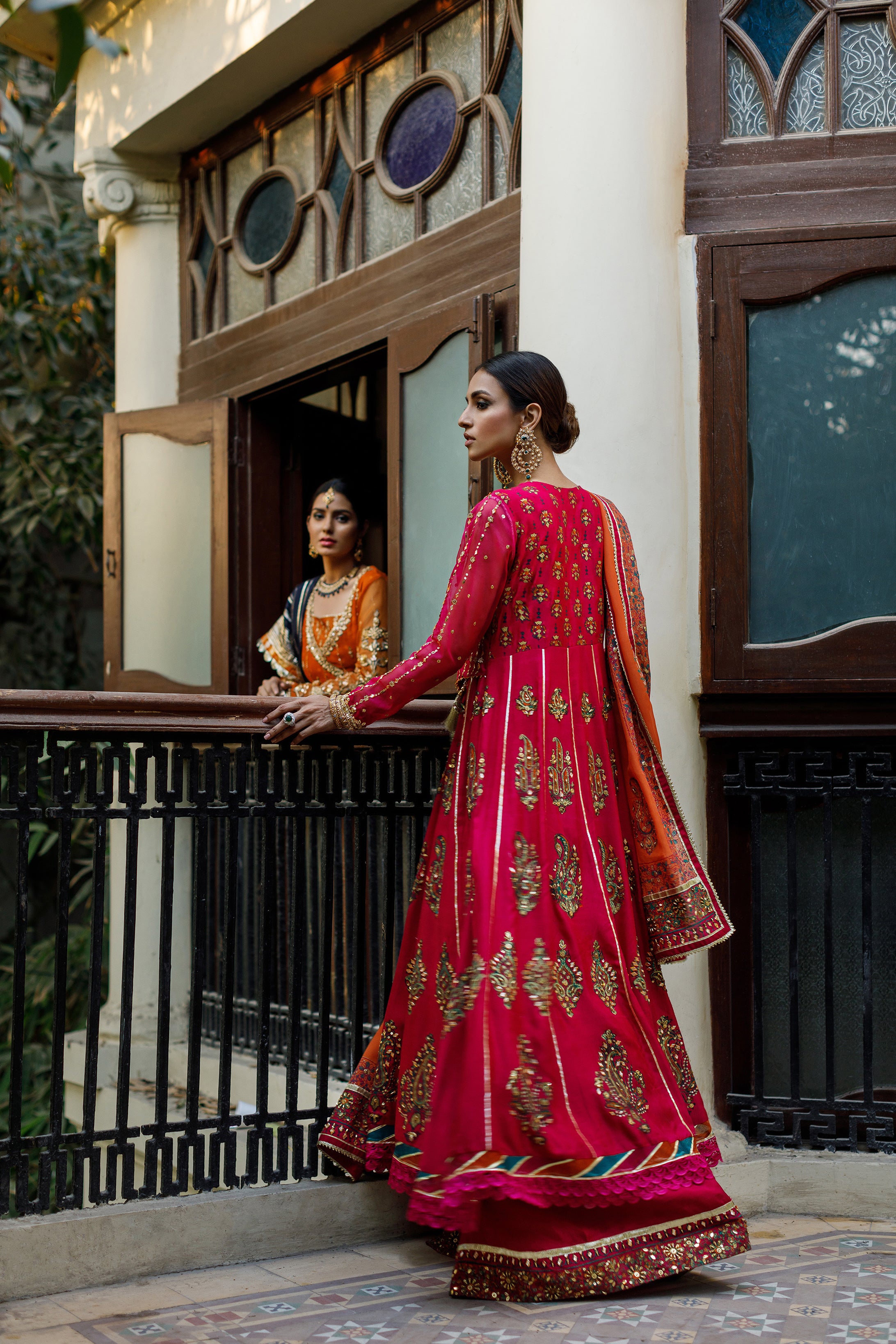Magenta block Anarkali