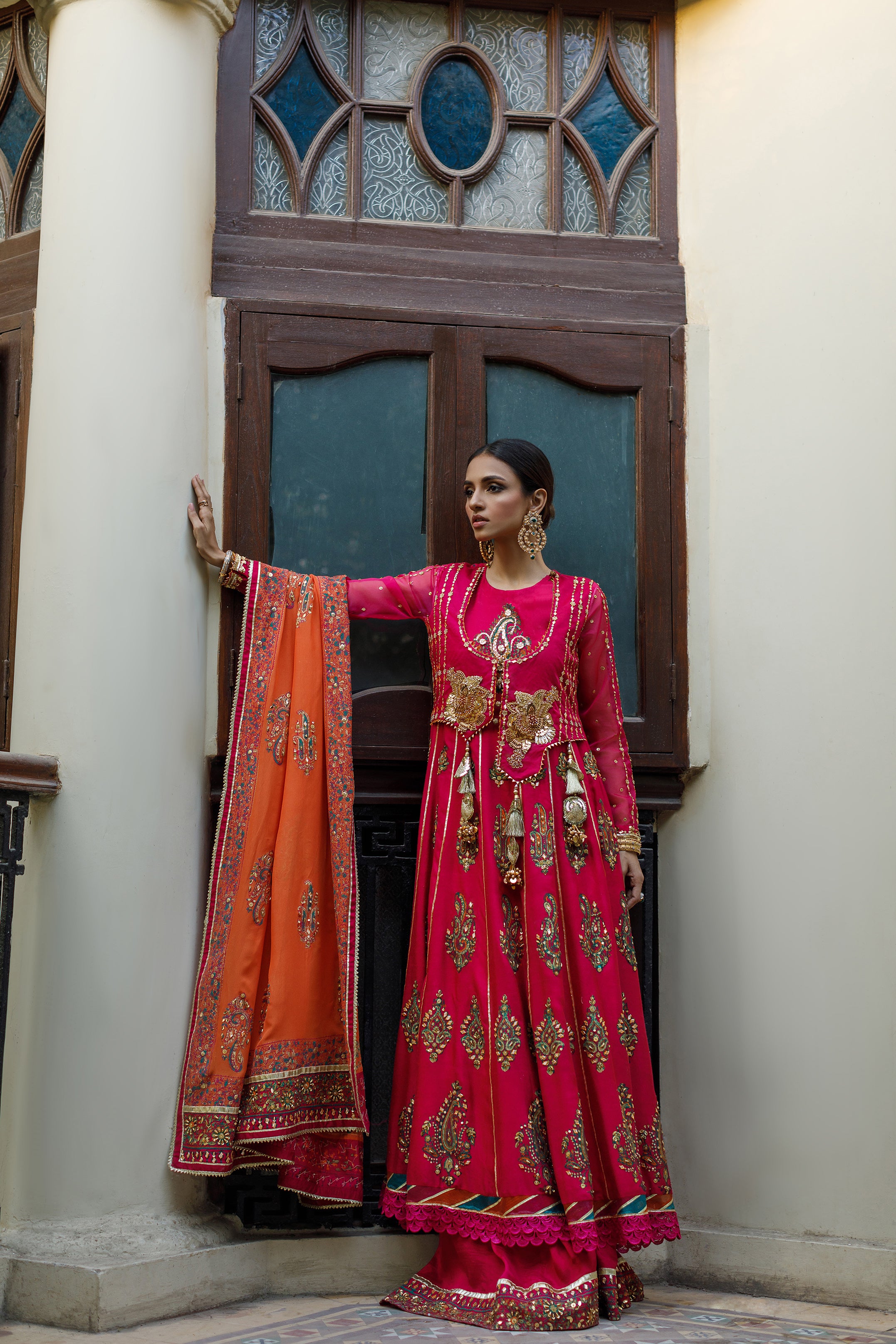 Magenta block Anarkali