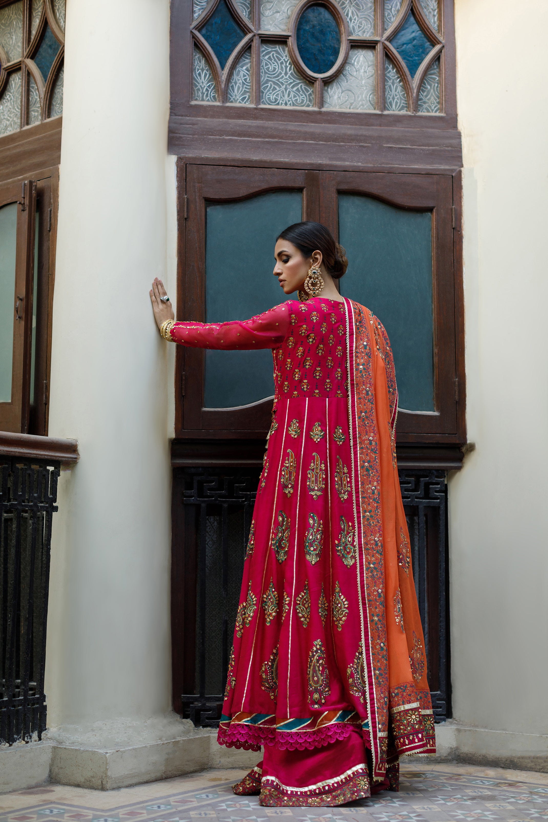 Magenta block Anarkali