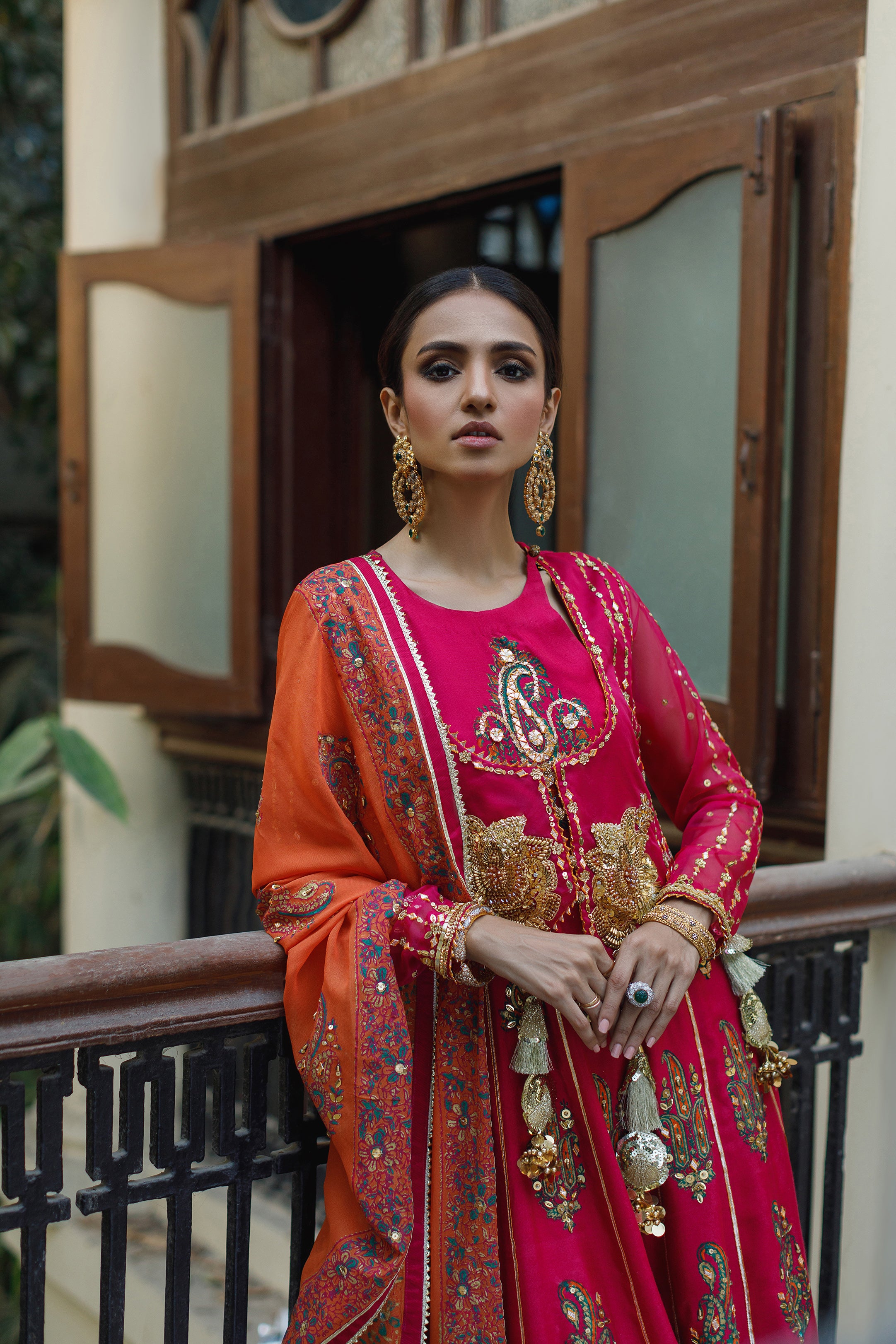 Magenta block Anarkali