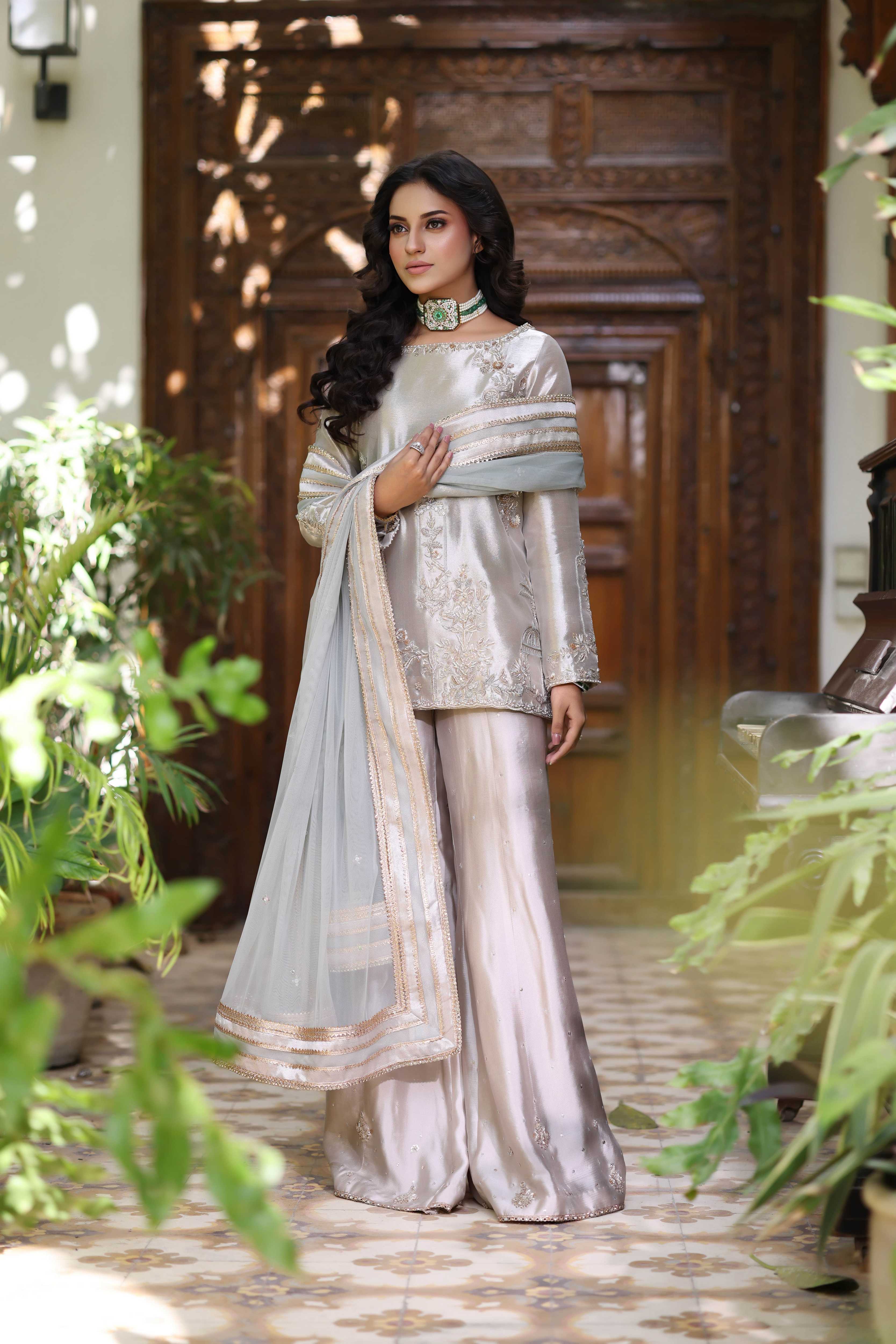 Wine Gold Tissue Pallazo