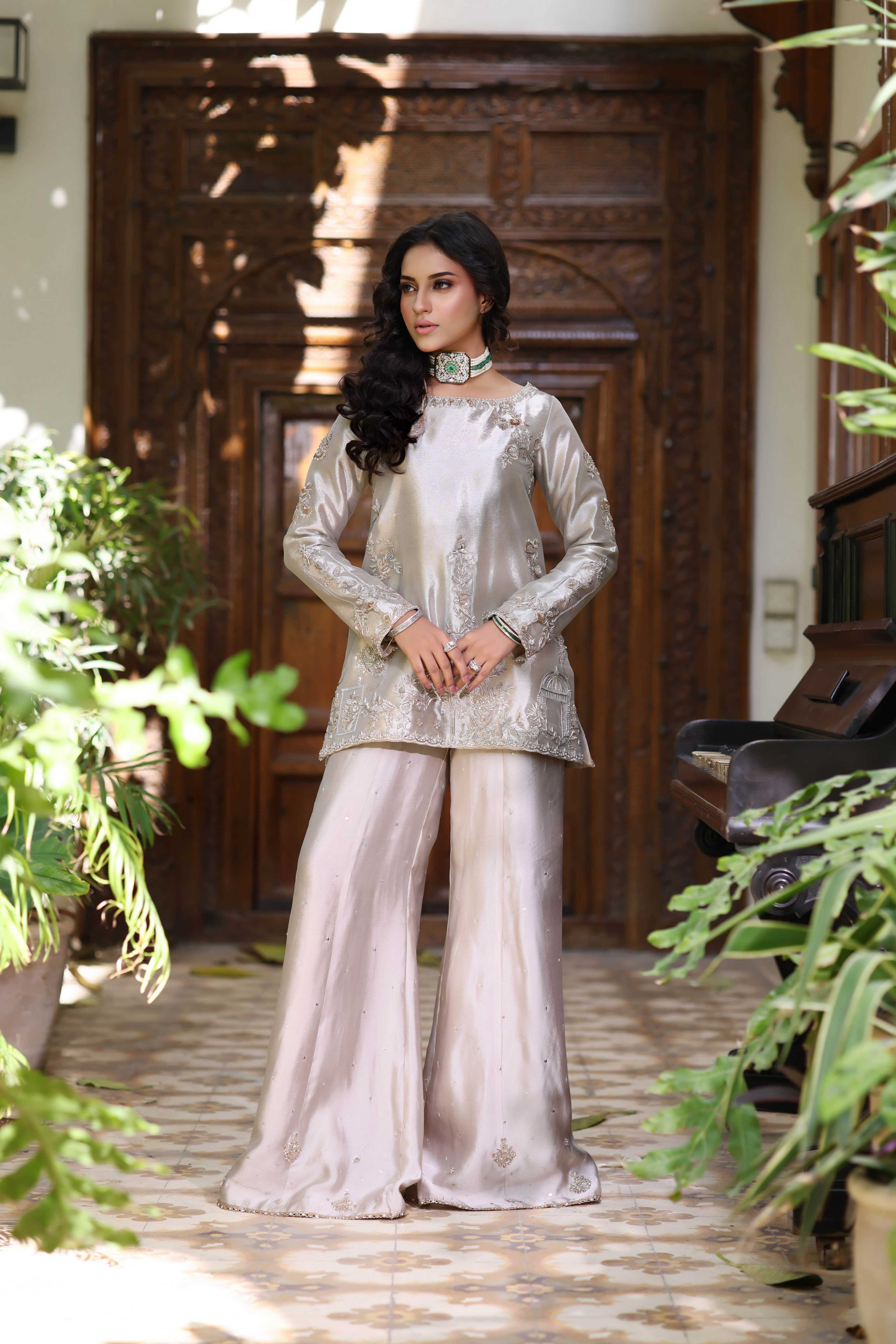 Wine Gold Tissue Pallazo