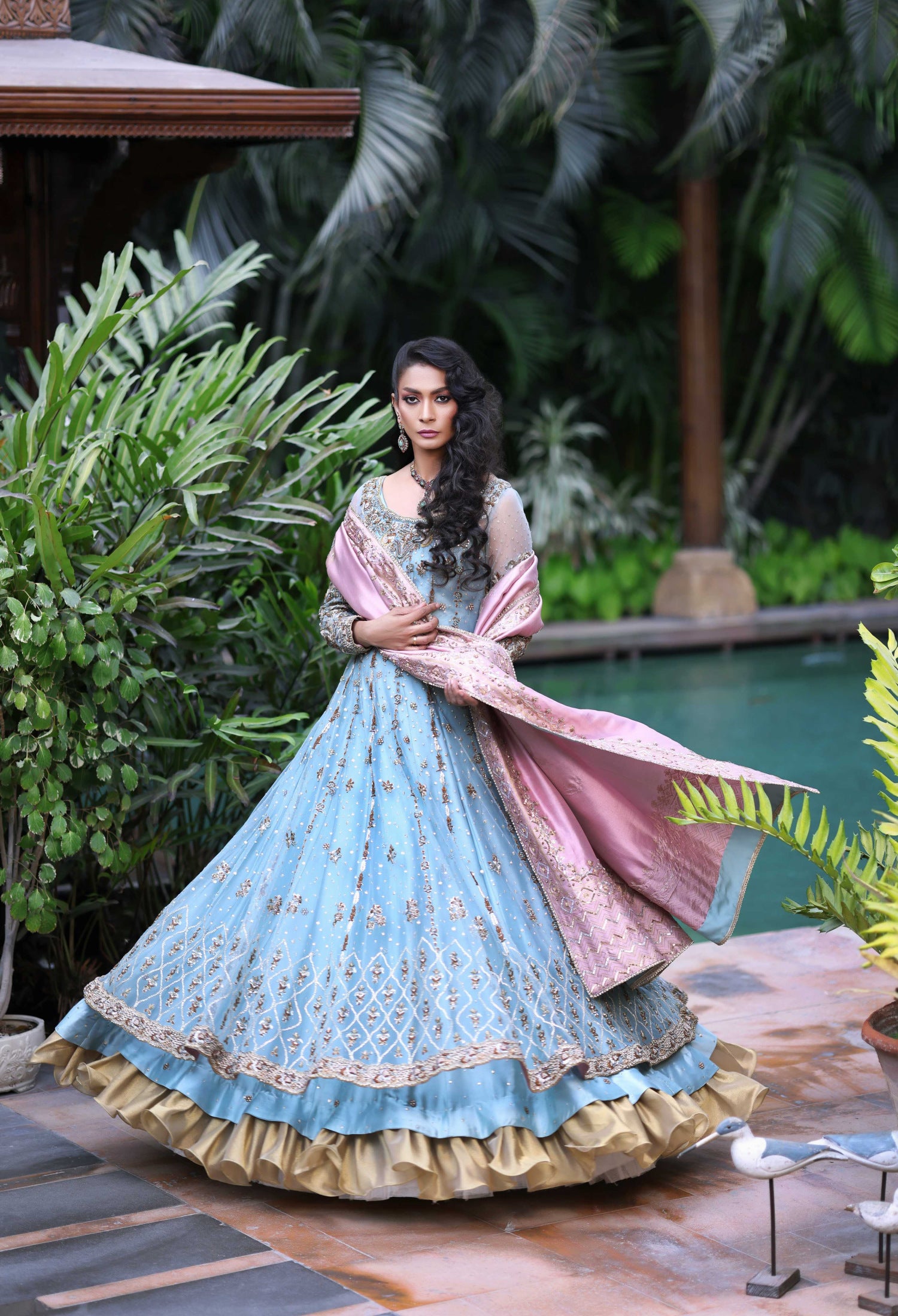 Ferozi French Net Nur Anarkali