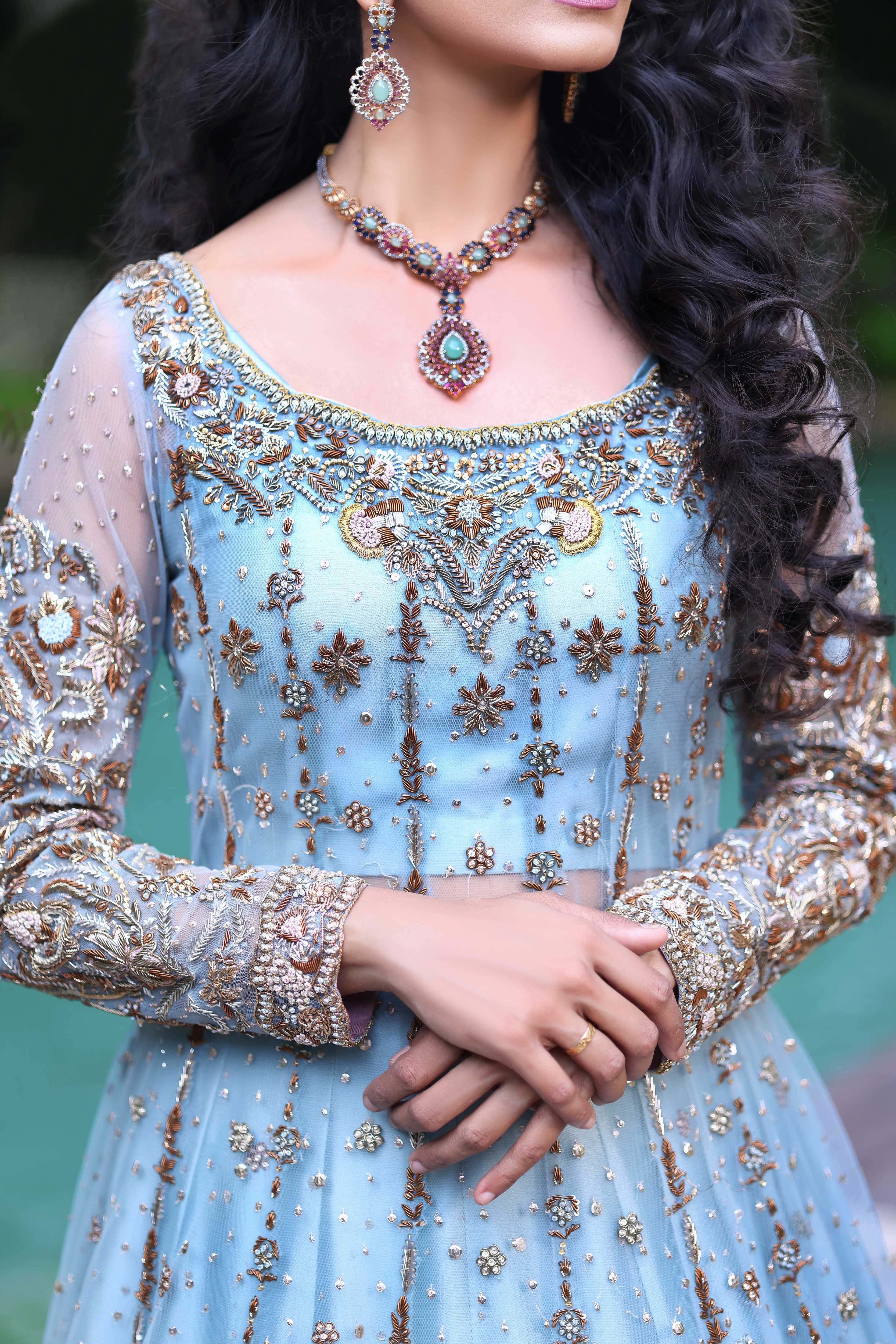 Ferozi French Net Nur Anarkali