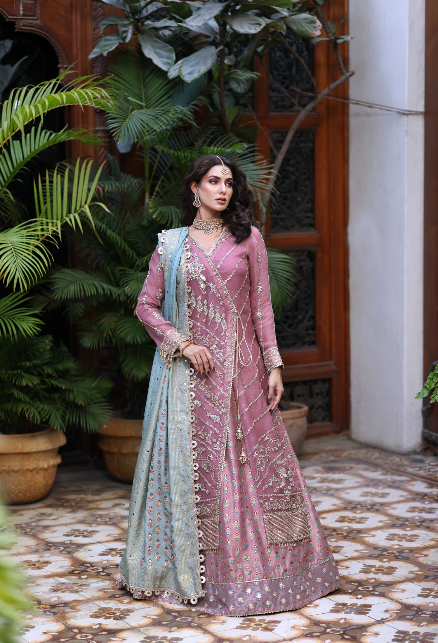 Pale Pink Angarkha Nur Jacket