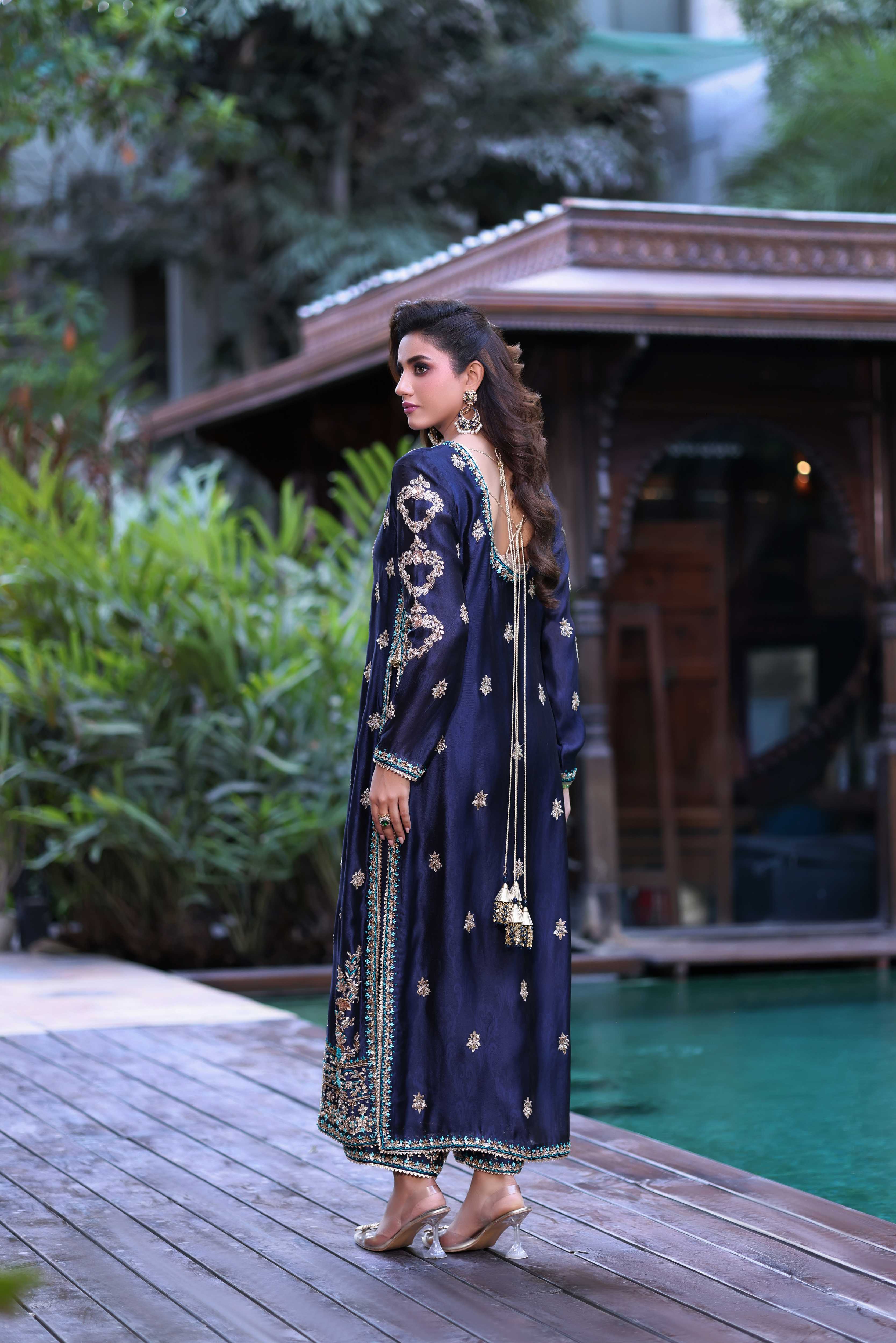 Midnight Navy with Teal Nur Set