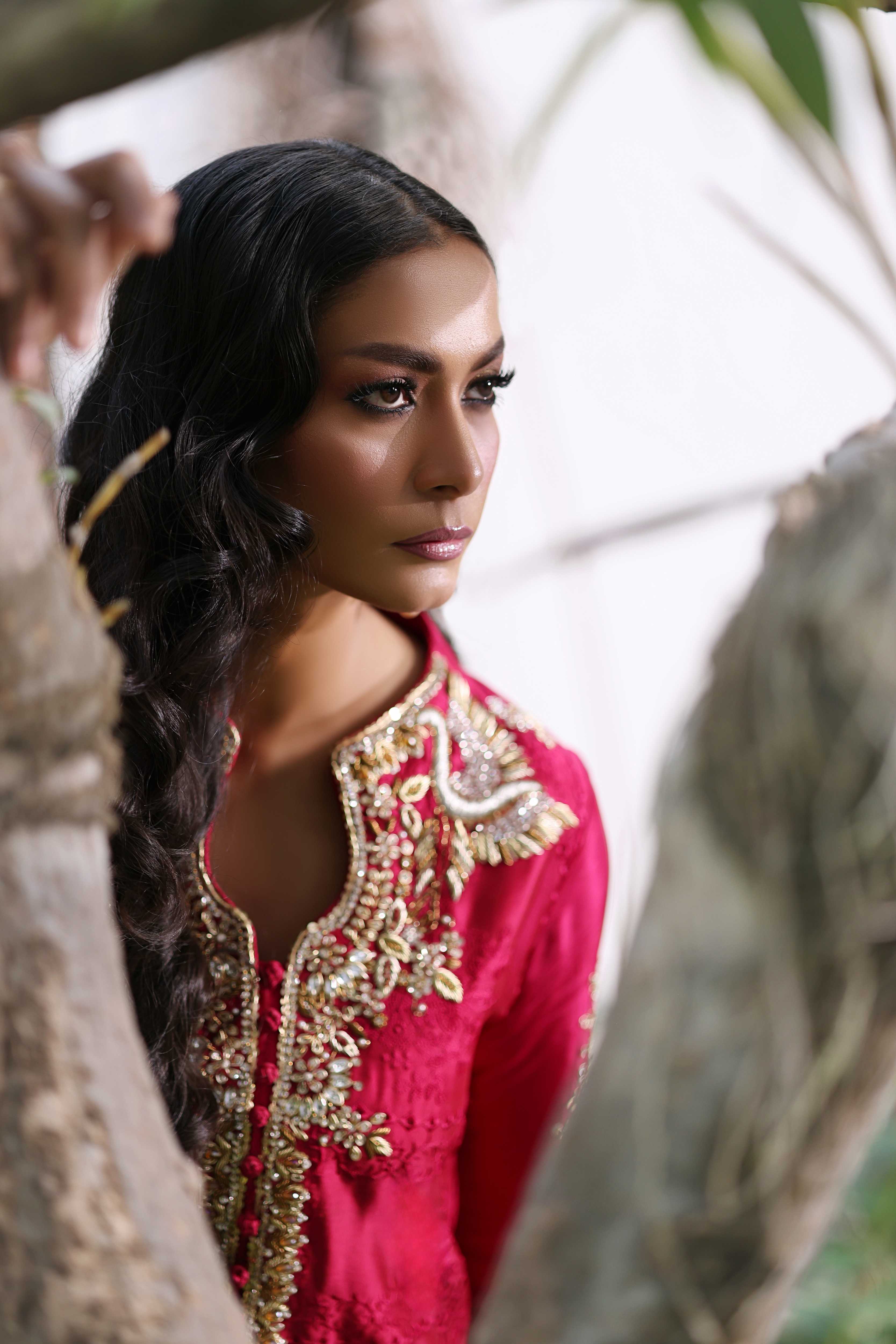 Magenta Nur Kaftan Set