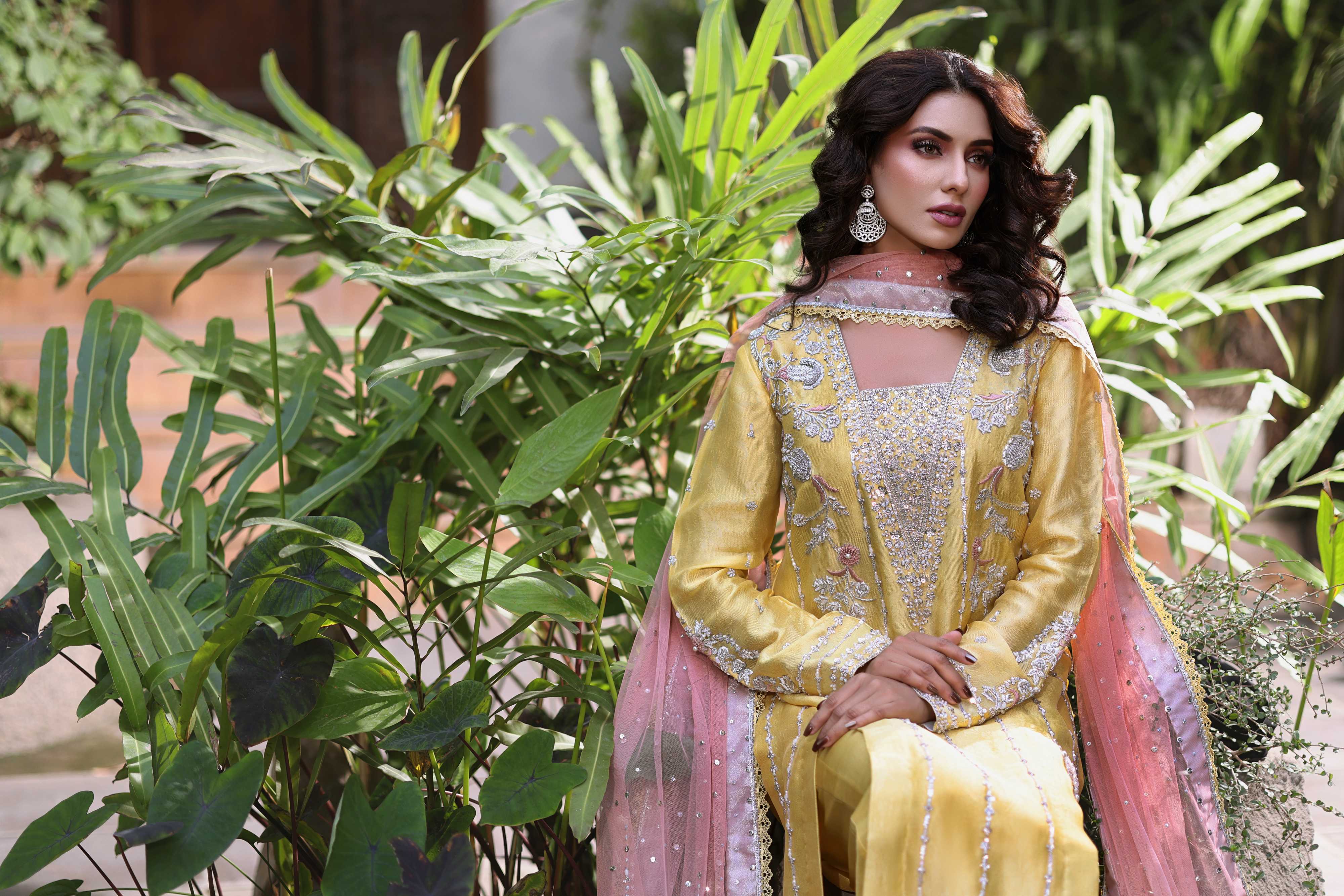 Luminous Yellow with Blush Pink Ensemble