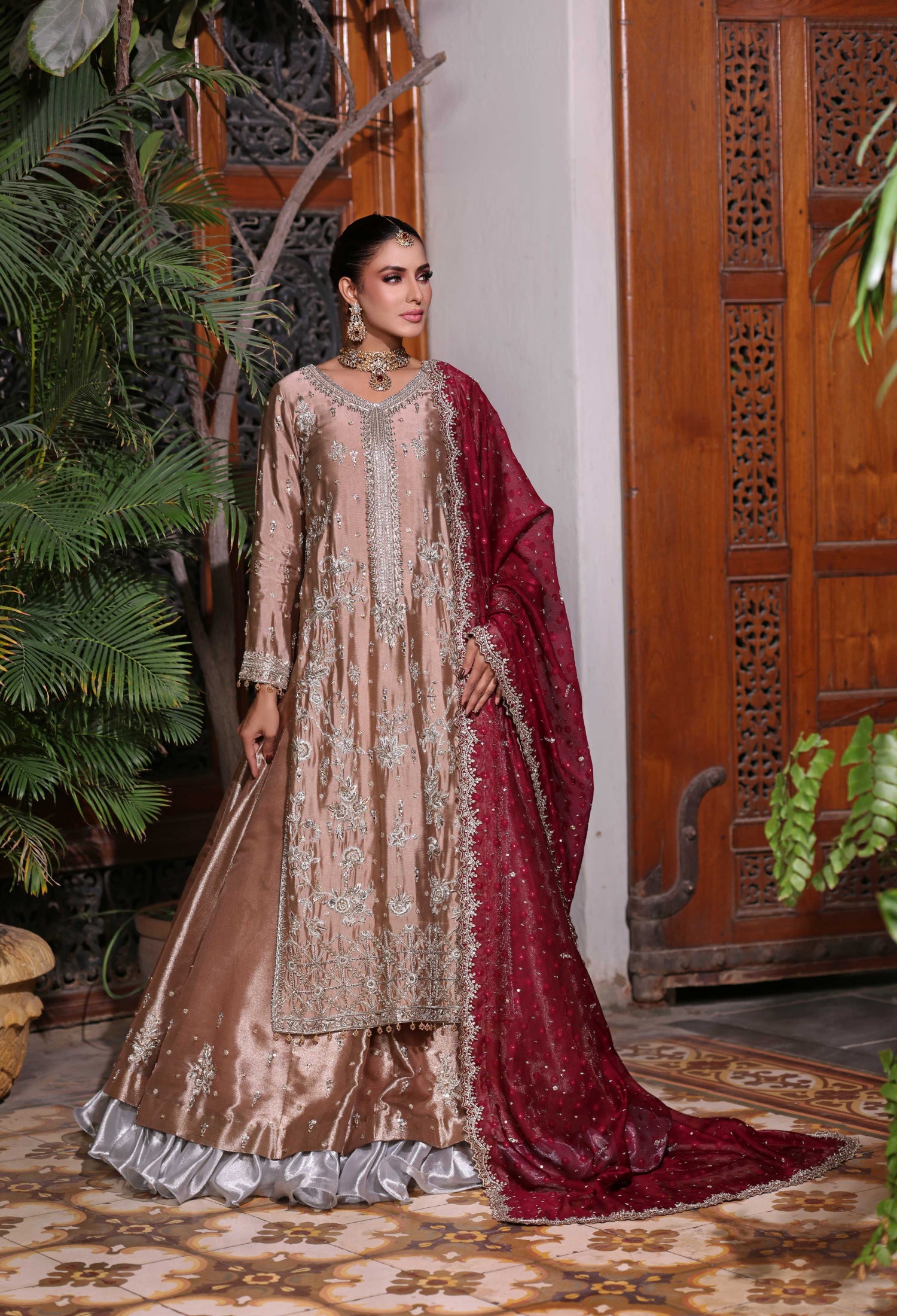 Coffee Maroon Gold Luxe Nur LS