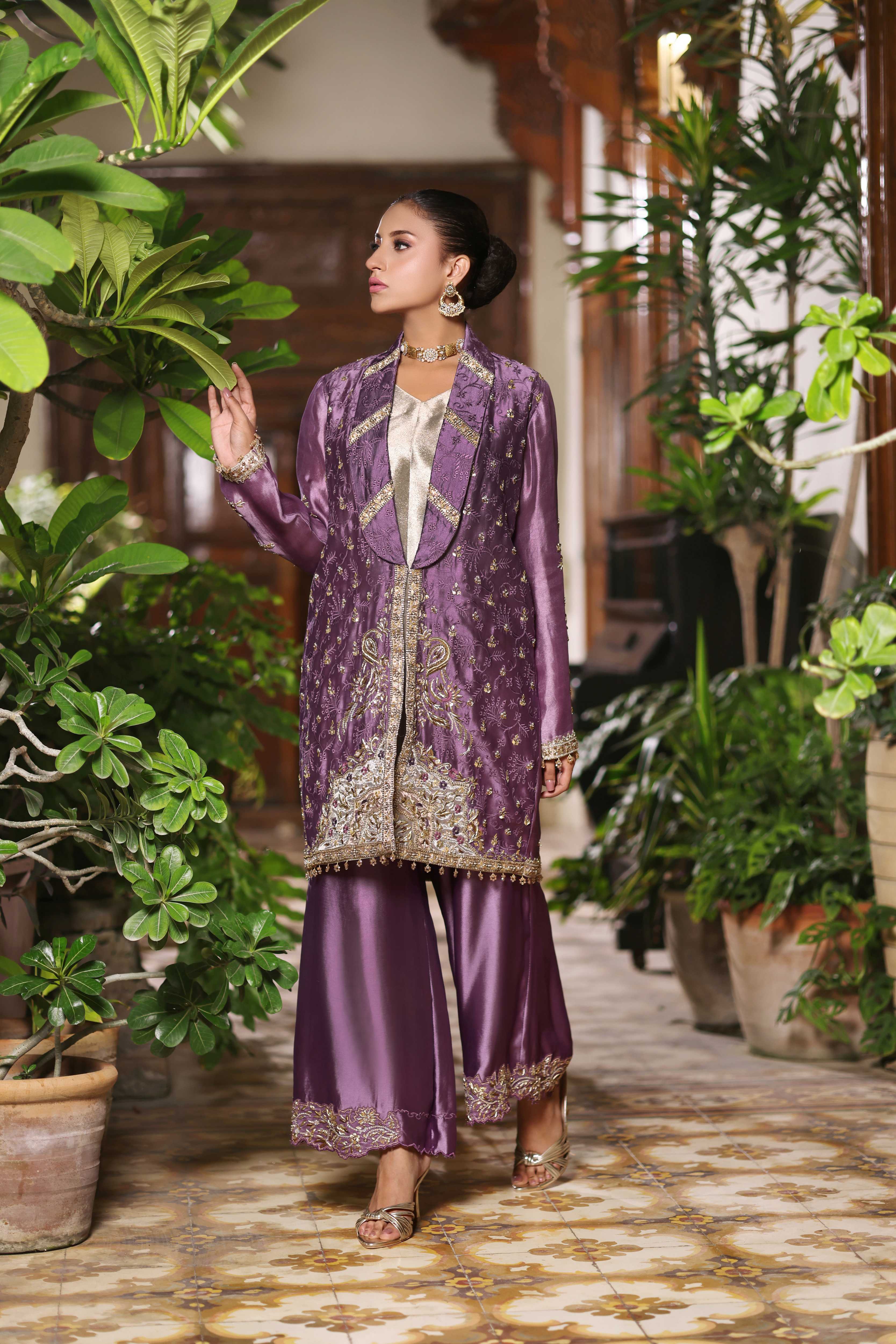 Iridescent Orchid Purple Jacket set