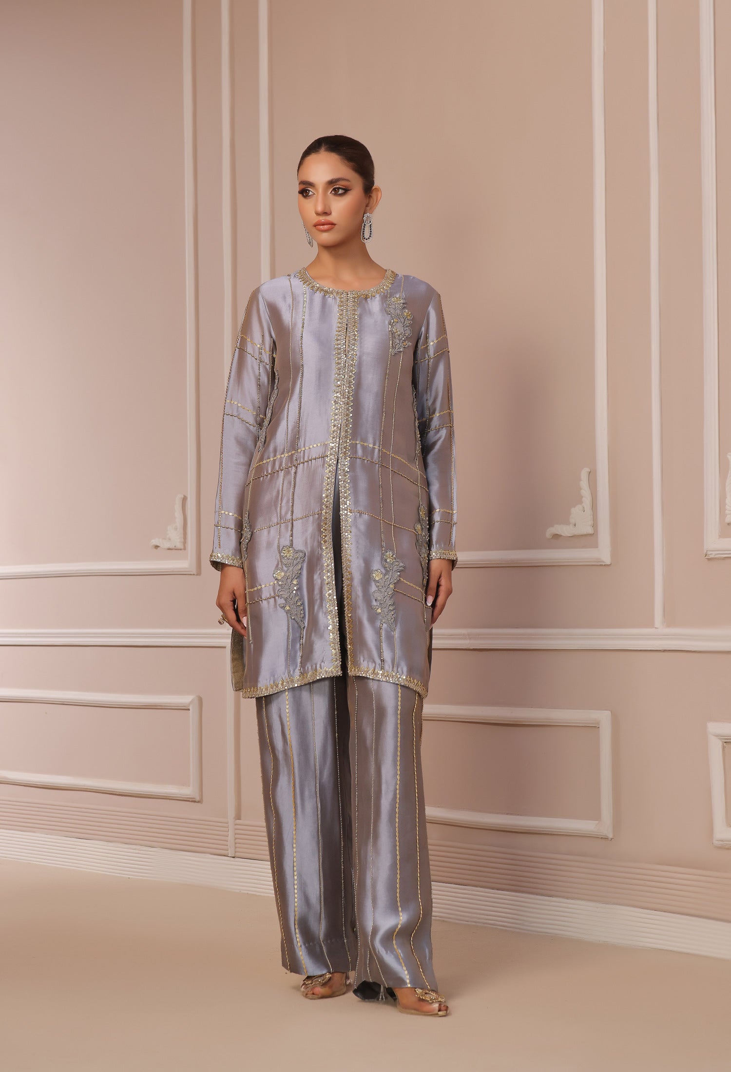 Periwinkle toned Bano2 Jacket Set