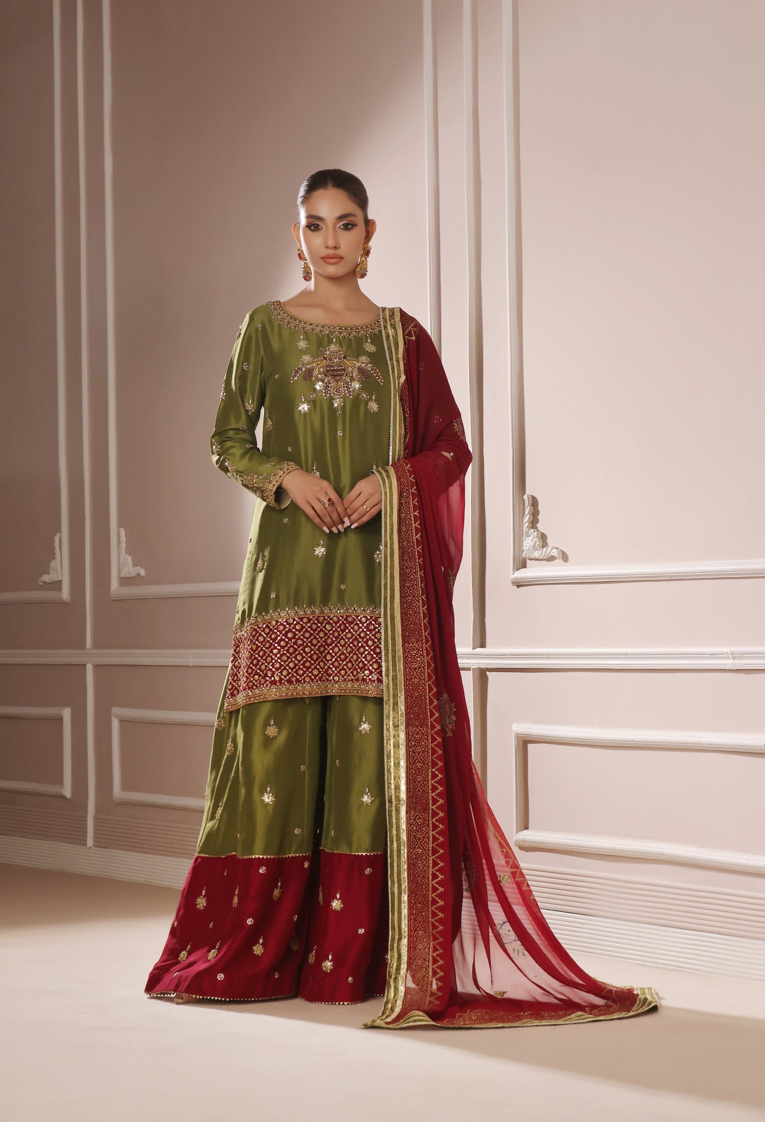 Dhani Maroon Bano2 Pallazzo Set