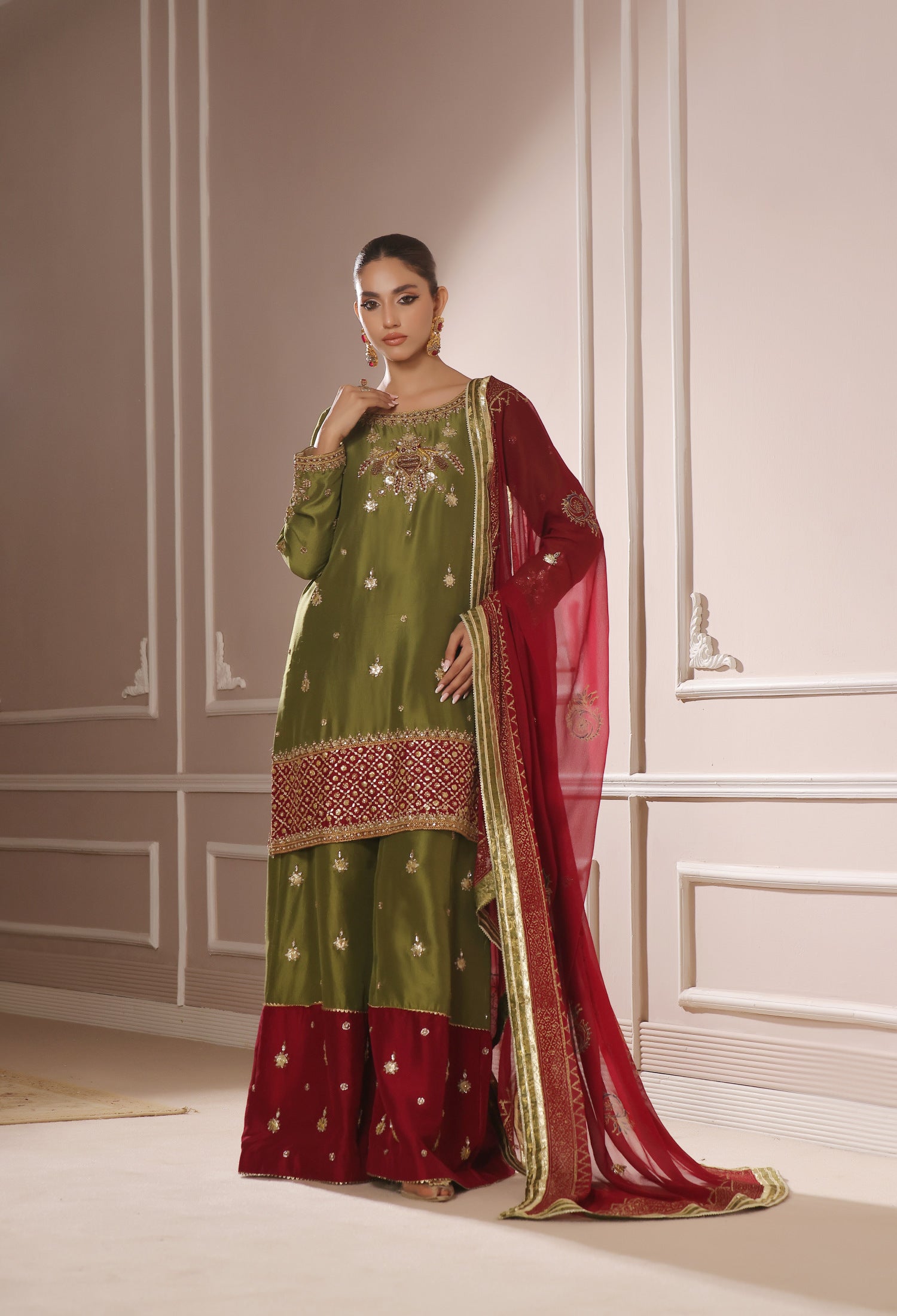 Dhani Maroon Bano2 Pallazzo Set