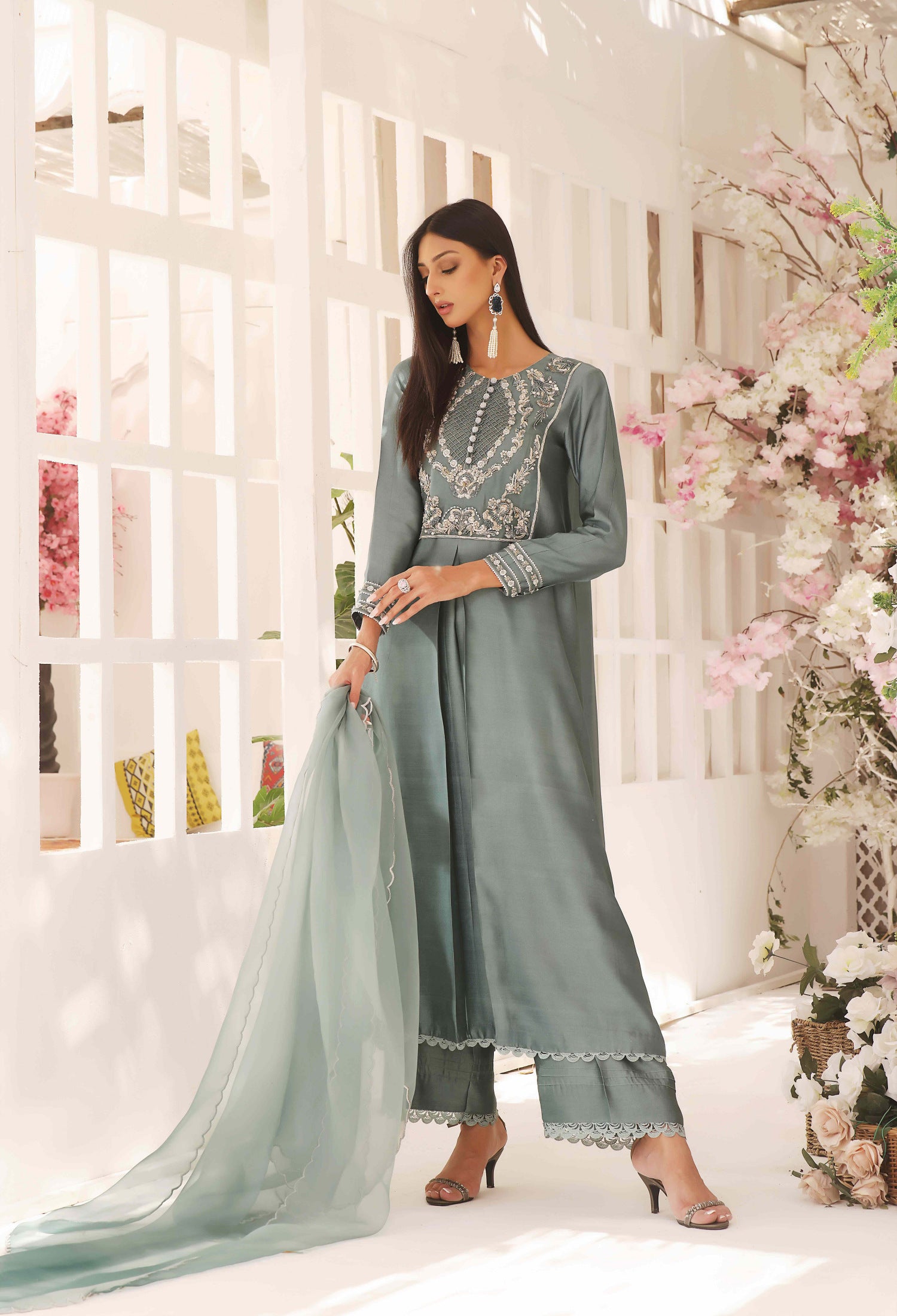 School Grey Kaftan Outfit